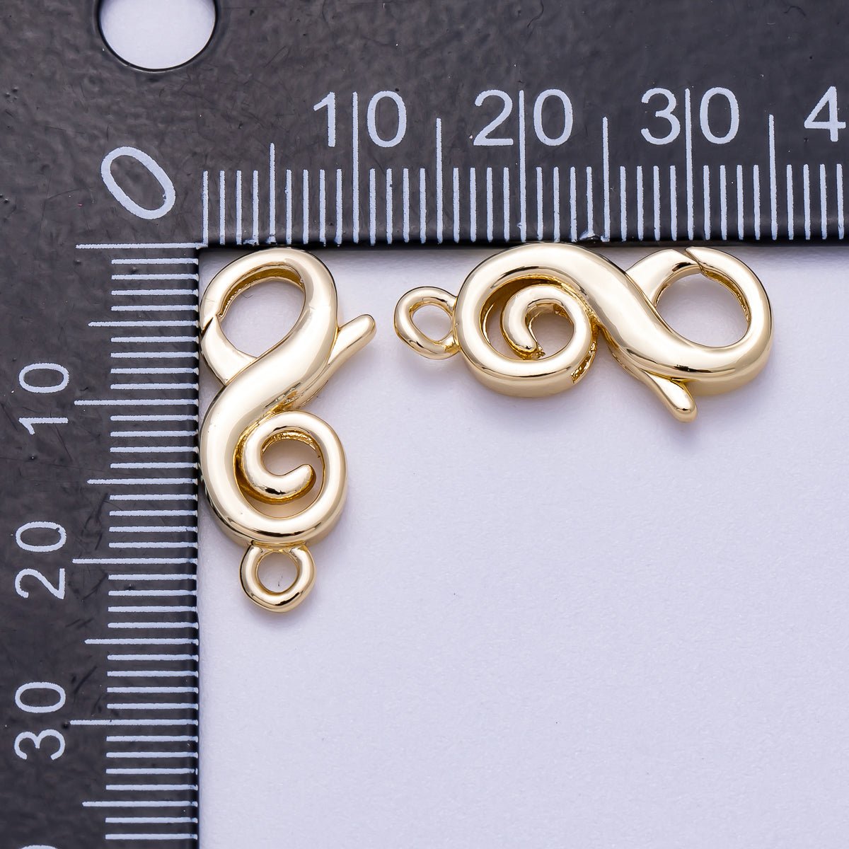 16K Gold Filled 23mm Treble Clef Music Lobster Clasps in Gold & Silver | Findings - 00158 Findings - 00159 - DLUXCA