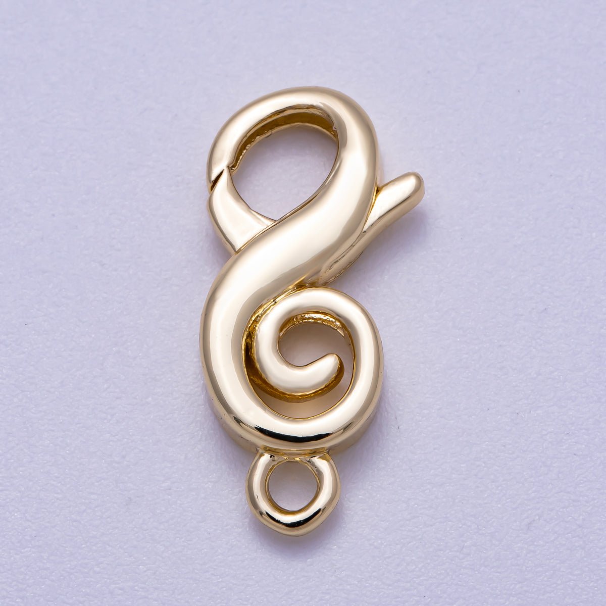 16K Gold Filled 23mm Treble Clef Music Lobster Clasps in Gold & Silver | Findings - 00158 Findings - 00159 - DLUXCA