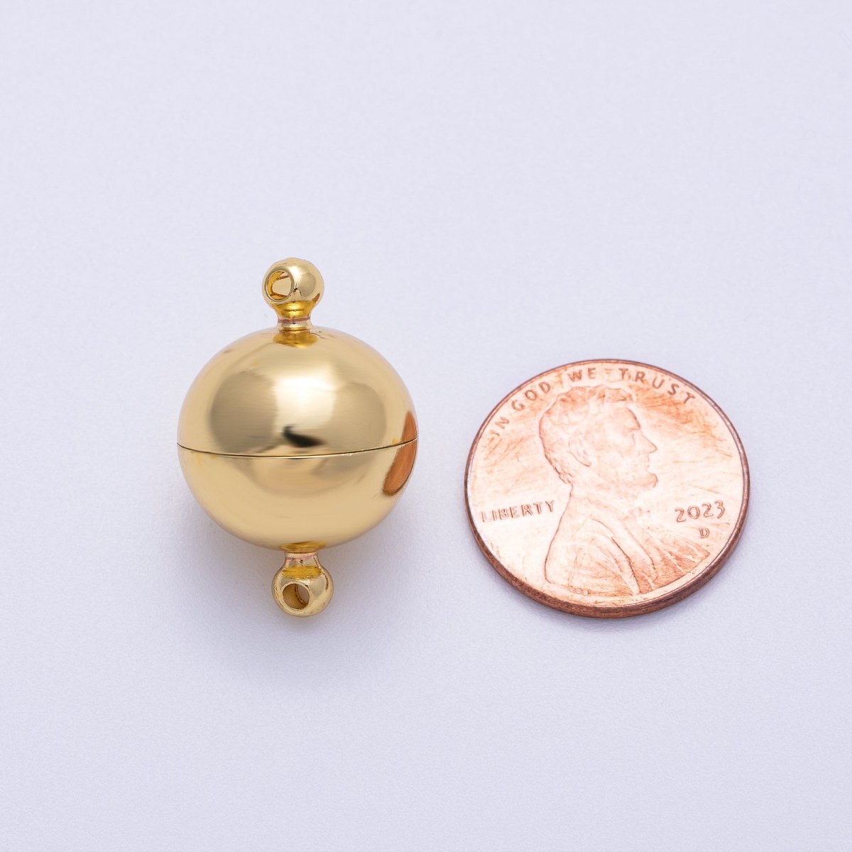 16K Gold Filled 24mm Simple Round Magnetic Closure Finding | Findings - 00153 - DLUXCA