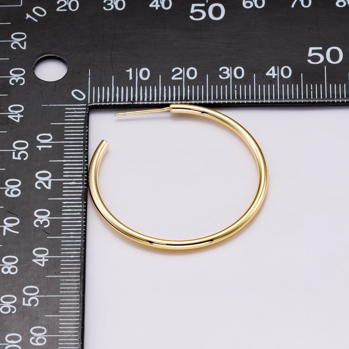 16K Gold Filled 25mm, 35mm. 50mm Minimalist C - Shaped Hoop Earrings | Earrings - 00315 ~ Earrings - 00317 - DLUXCA