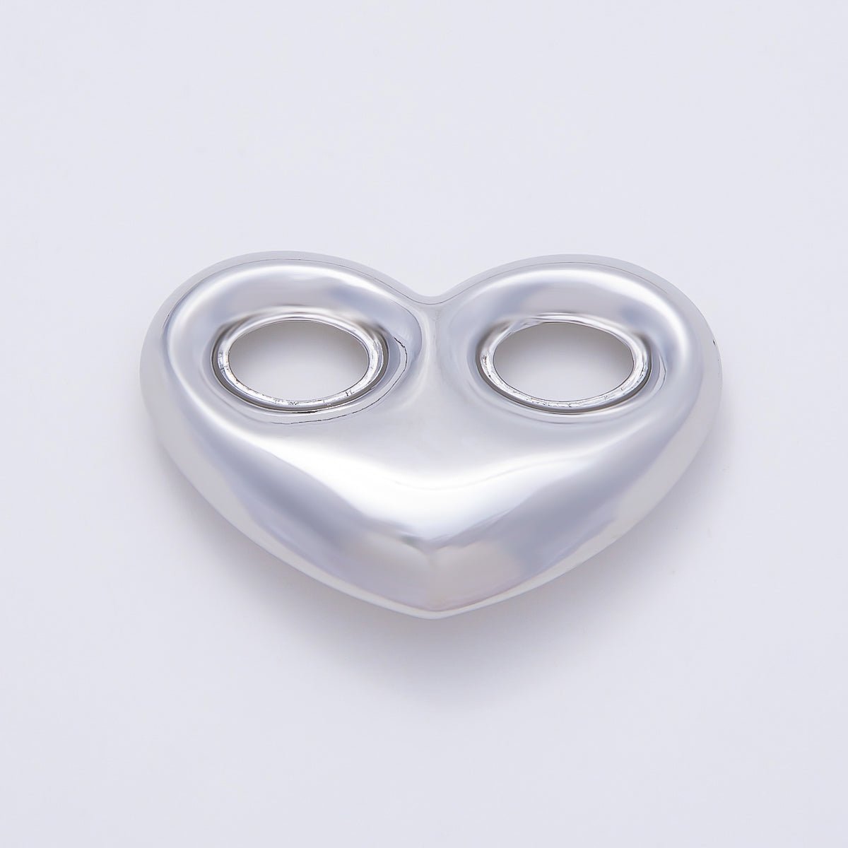 16K Gold Filled 25mm Heart Mariner Chubby Link Finding in Gold & Silver | Findings-00234 Findings-00235 - DLUXCA