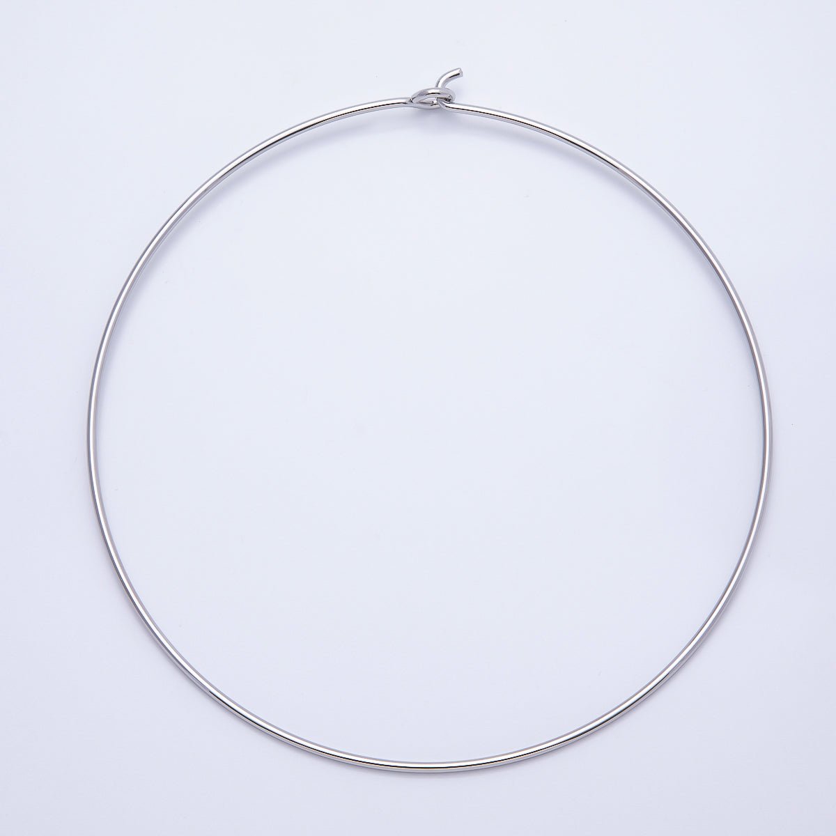 16K Gold Filled 2mm Minimalist Floating Collar Torque Necklace in Gold & Silver | WA - 04442 WA - 04443 - DLUXCA