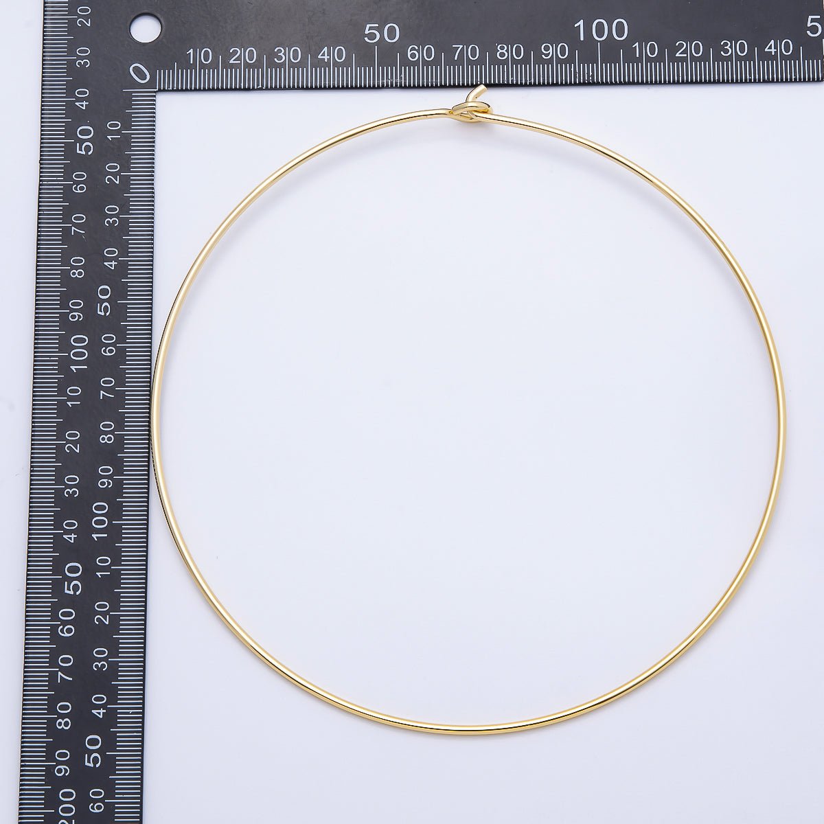 16K Gold Filled 2mm Minimalist Floating Collar Torque Necklace in Gold & Silver | WA - 04442 WA - 04443 - DLUXCA