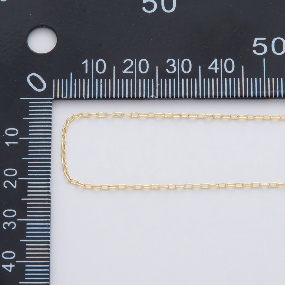 16K Gold Filled 2mm Minimalist Mini Paperclip Unfinished Chain by Yard | Roll - 1560 - DLUXCA