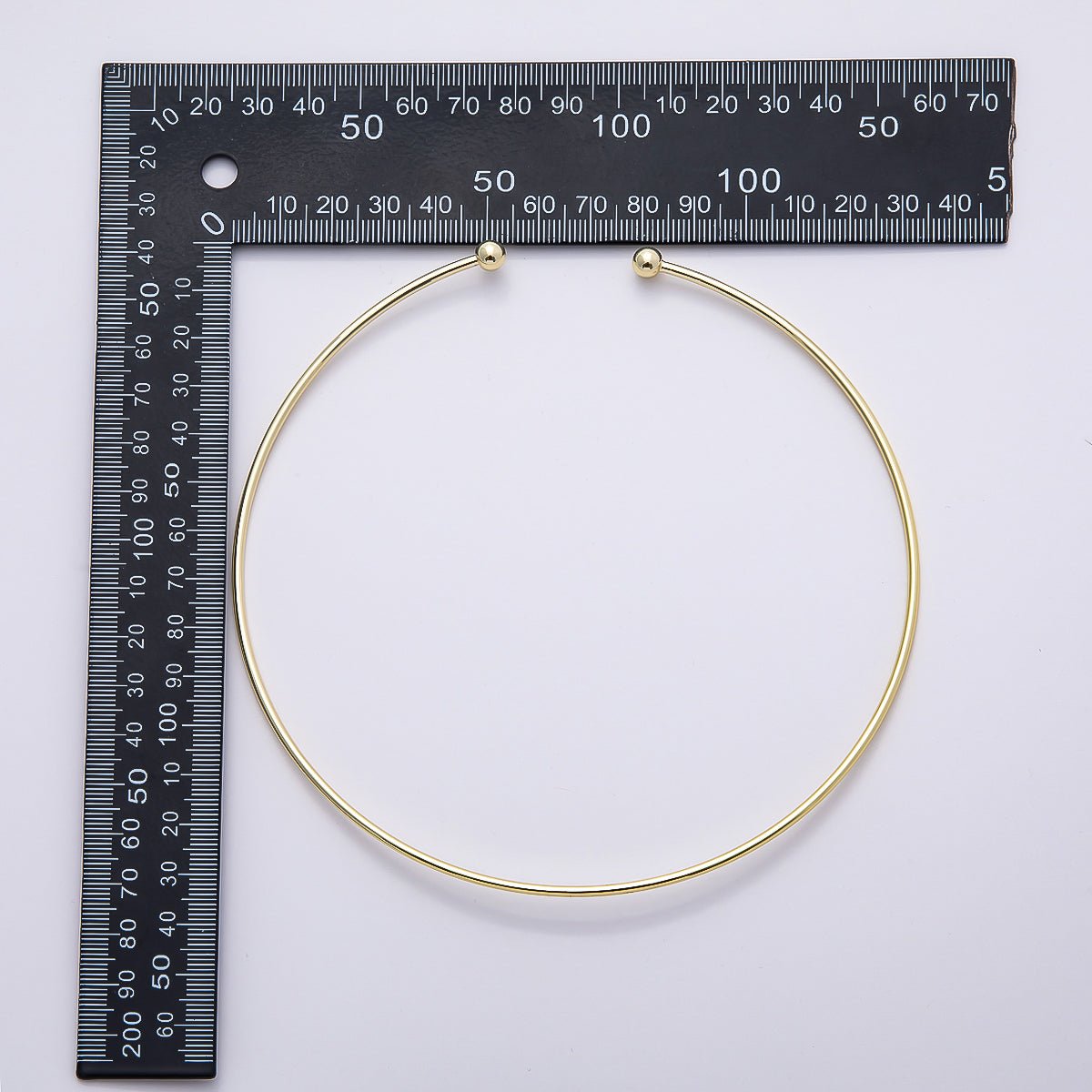 16K Gold Filled 2mm Minimalist Torque Floating Collar Necklace in Gold & Silver | WA - 04480 - WA - 04481 - DLUXCA