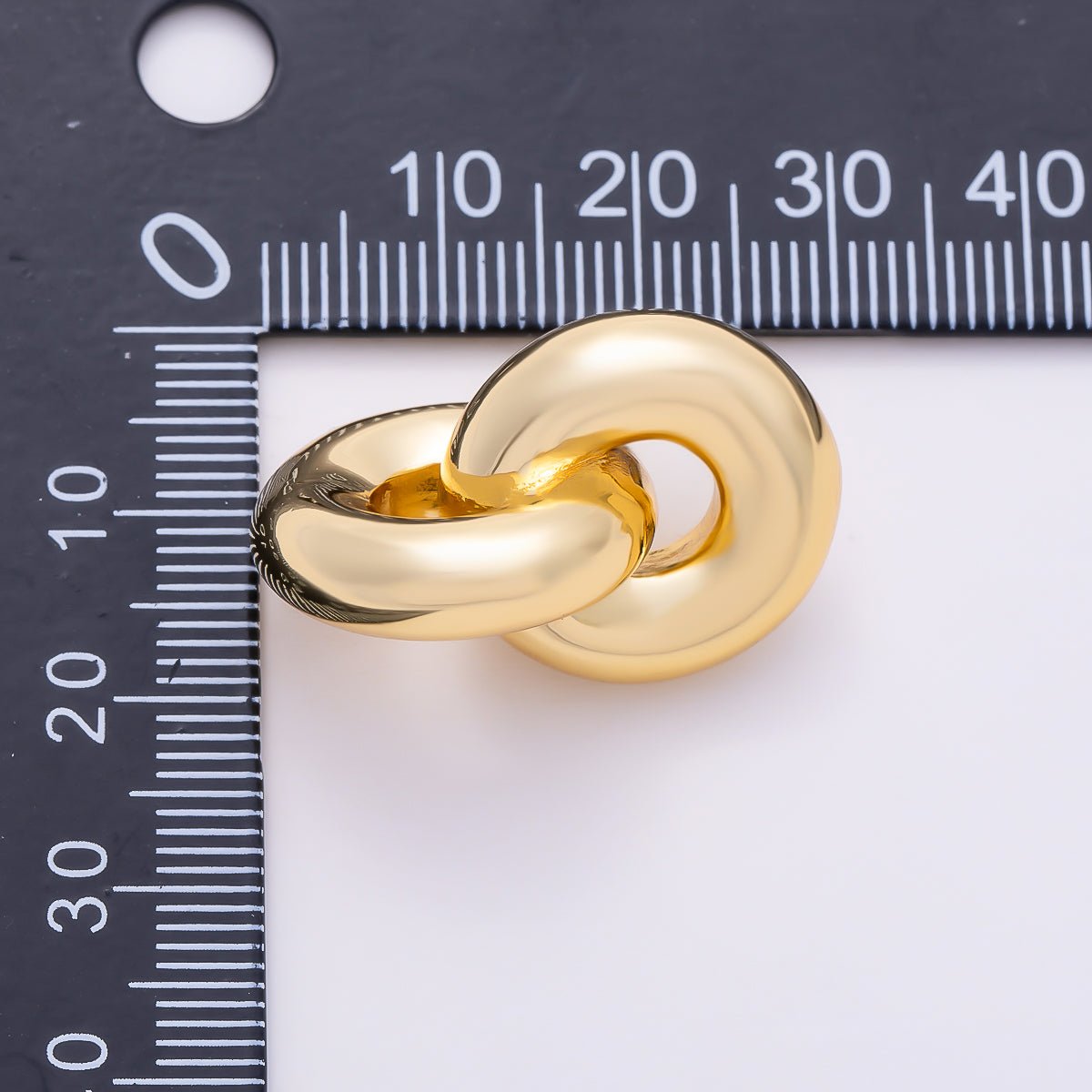 16K Gold Filled 30mm Chunky Double Interlocking Oval Loop | Findings-00566 - DLUXCA
