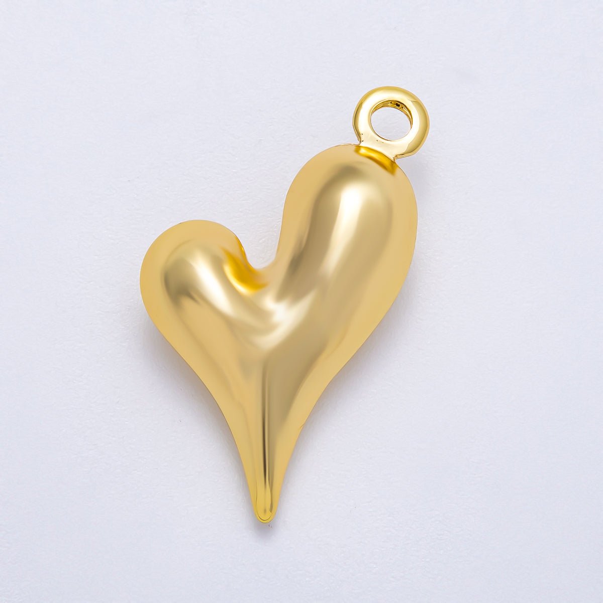 16K Gold Filled 32mm Minimalist Molten Heart 3D Multidimensional Charm in Gold & Silver | Charms - 00617 Charms - 00618 - DLUXCA