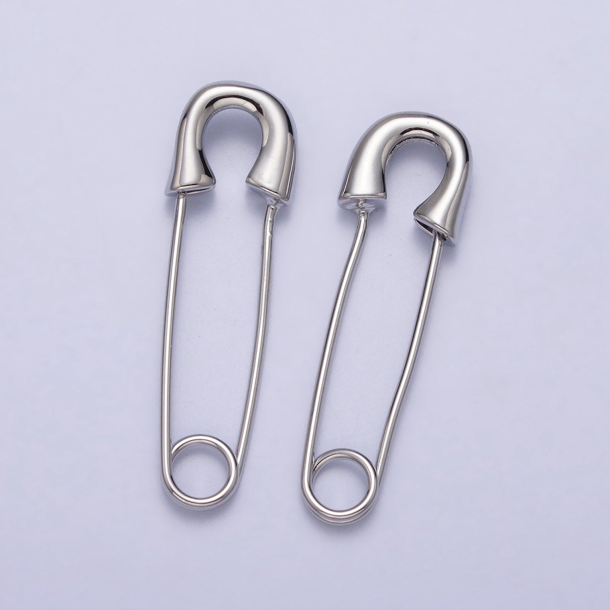16K Gold Filled 33mm Minimalist Safety Pin Hoop in Gold & Silver | Earrings - 00243 Earrings - 00244 - DLUXCA