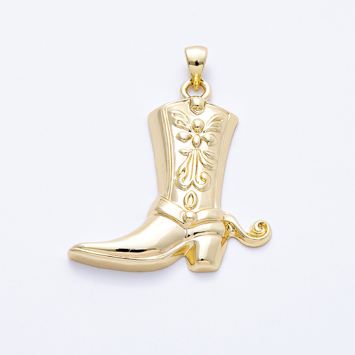 16K Gold Filled 33mm Western Cowboy Boot Pendant | Charms - 00157 - DLUXCA
