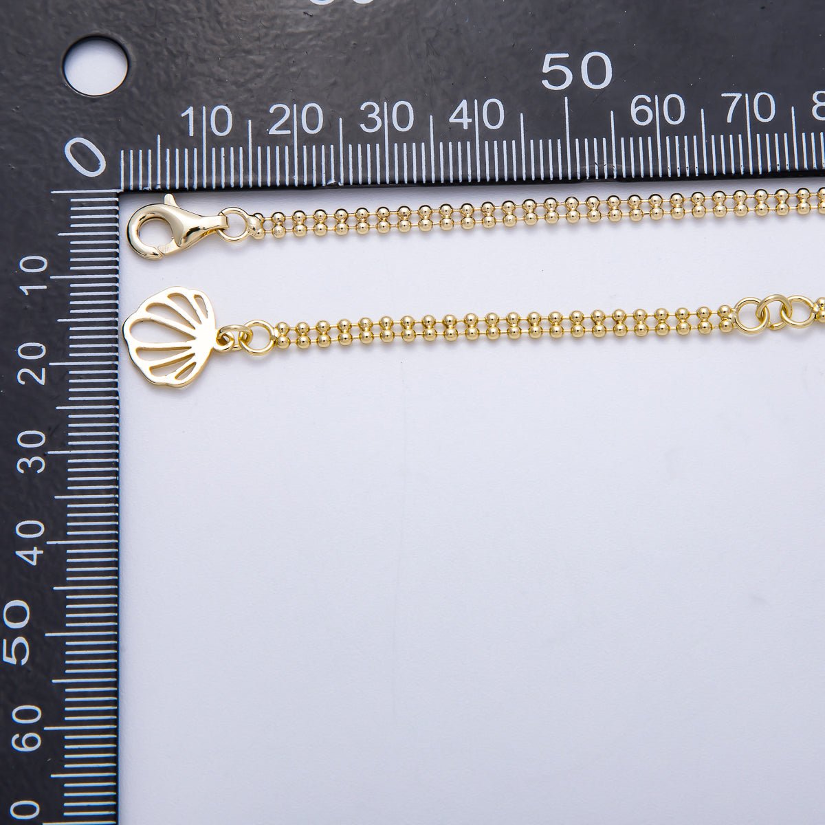 16K Gold Filled 3mm Double Row Round Ball Chain 17 Inch Necklace w. Extender | WA - 04337 - DLUXCA