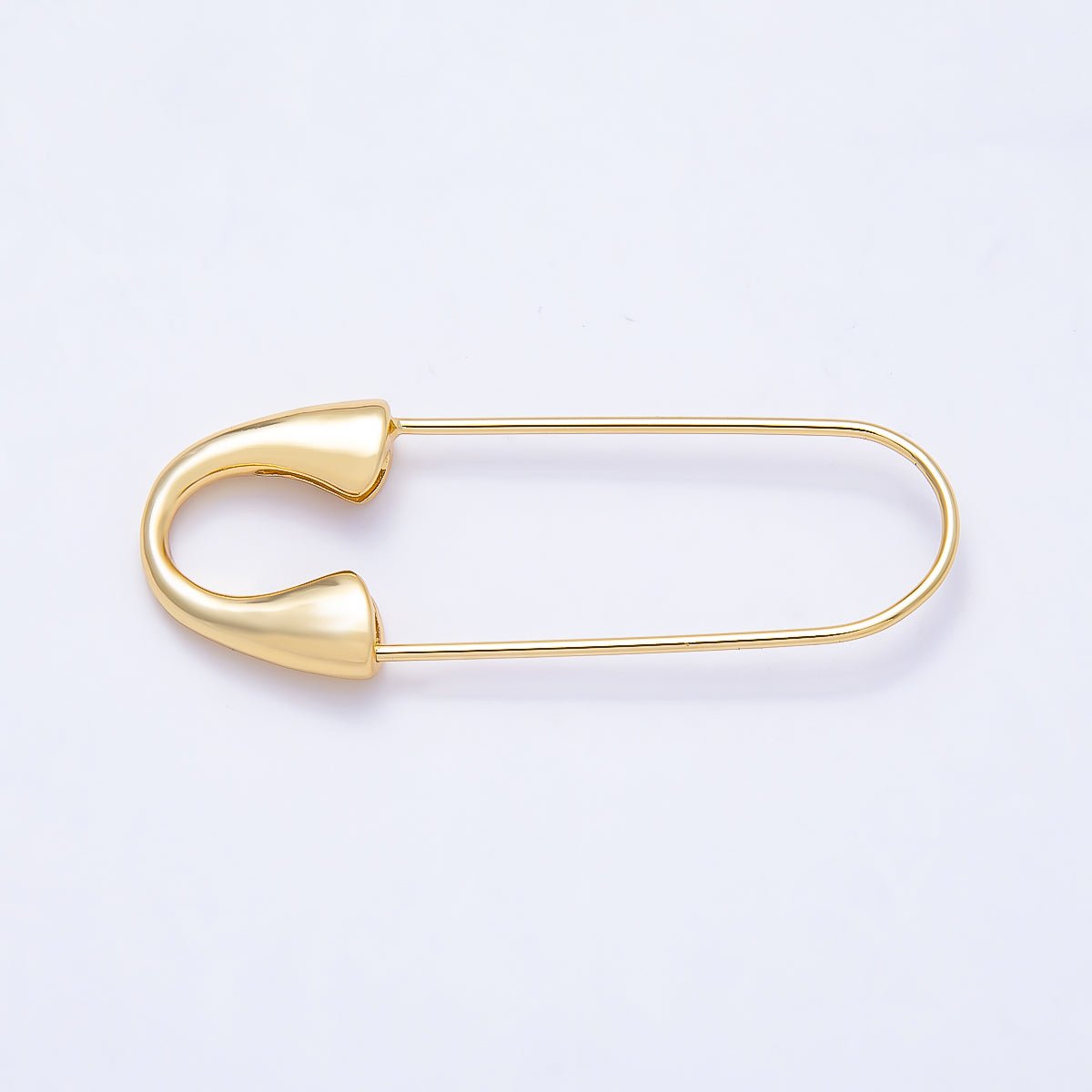 16K Gold Filled 45mm Minimalist Safety Pin Findings Bag Charm | Findings-00420 - DLUXCA