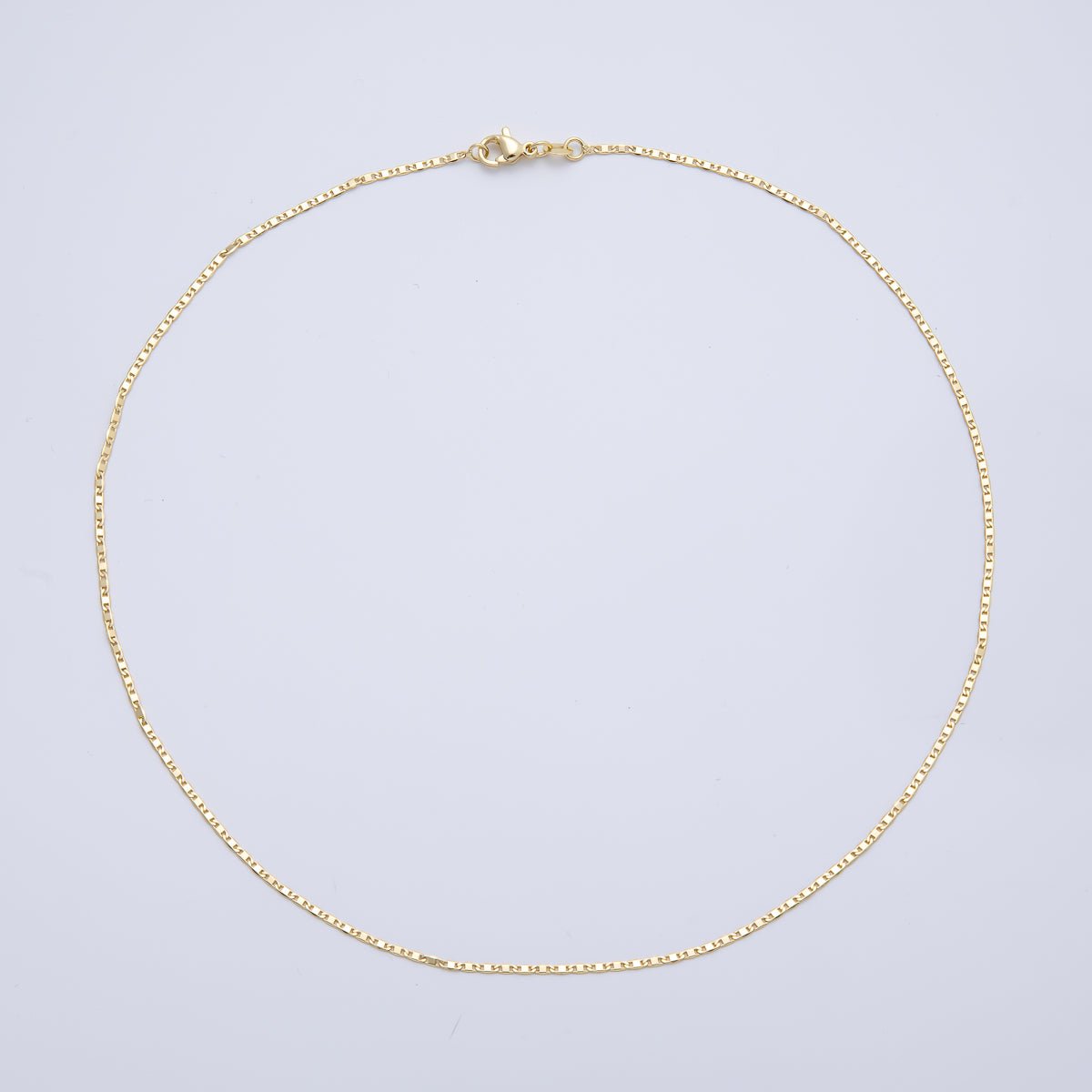 16K Gold Filled 4mm Minimalist Anchor Mariner Chain 18 Inch Necklace | WA - 04385 - DLUXCA