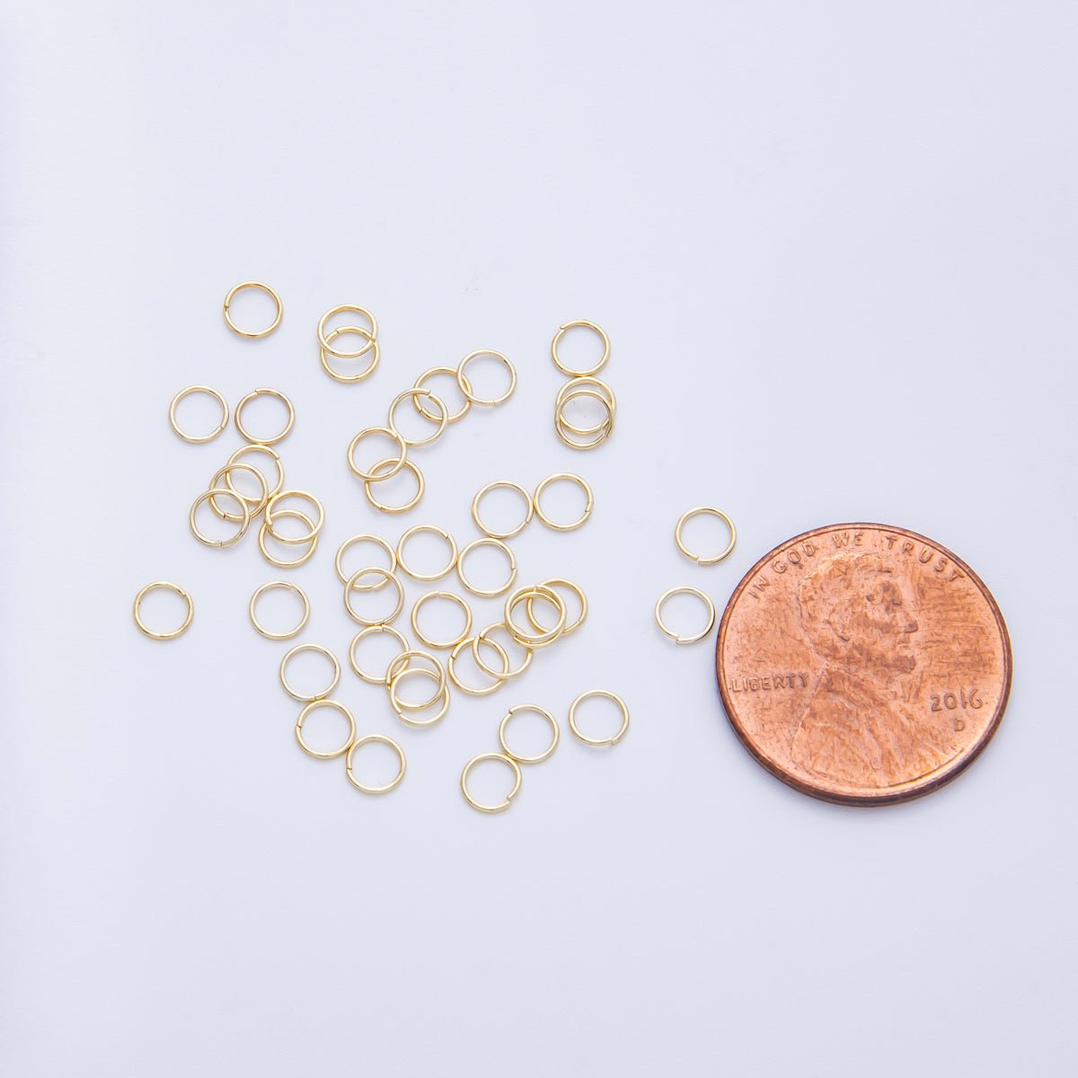 16K Gold Filled 4mm x 0.4mm Minimalist Jump Ring Finding Set by 10 Pieces | Findings - 00061 - DLUXCA