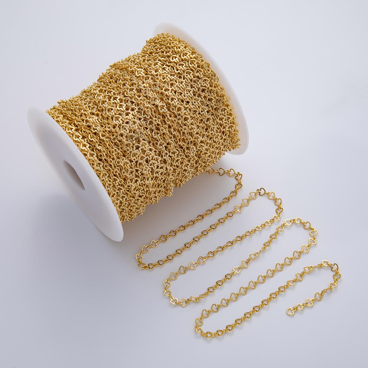 16K Gold Filled 5mm x 4.5mm Spade Cable Unfinished Chain by Yard | Roll - 1763 - DLUXCA