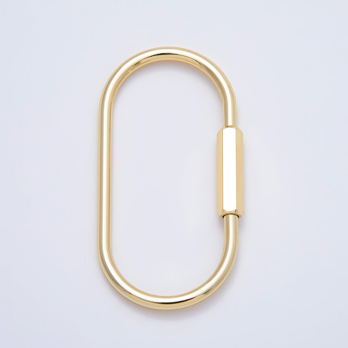 16K Gold Filled 60mm Minimalist Carabiner Enhancer Bag Charm Keychain Findings | Findings-00481 - DLUXCA