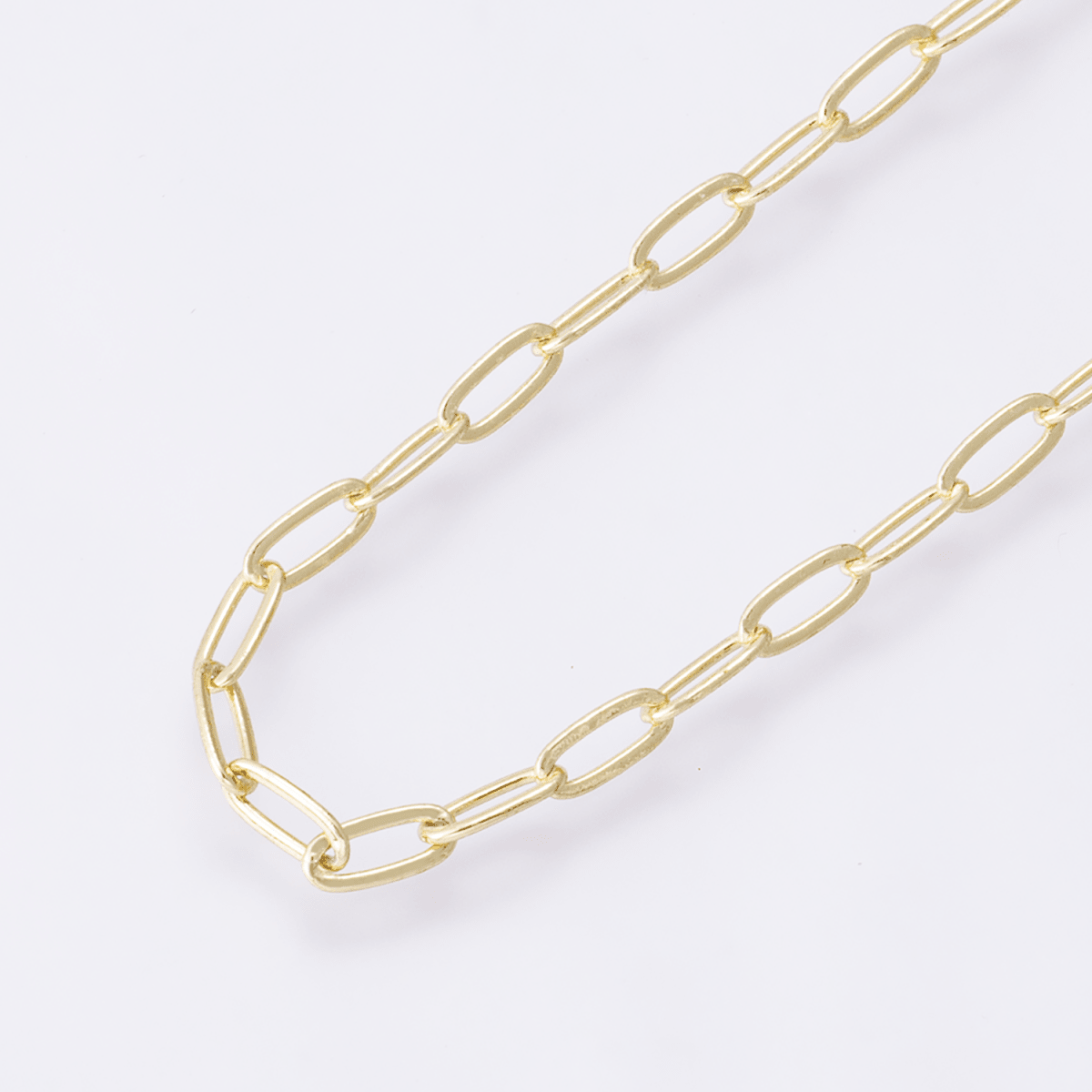 16K Gold Filled 6.2mm x 2.8mm Minimalist Paperclip Unfinished Chain by Yard | Roll - 01853 - DLUXCA