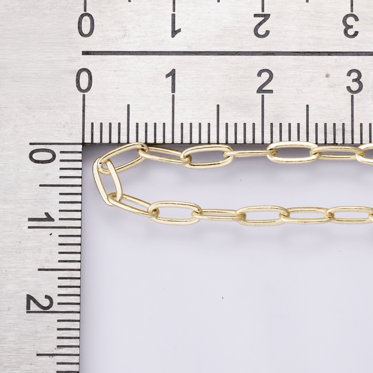 16K Gold Filled 6.2mm x 2.8mm Minimalist Paperclip Unfinished Chain by Yard | Roll - 01853 - DLUXCA