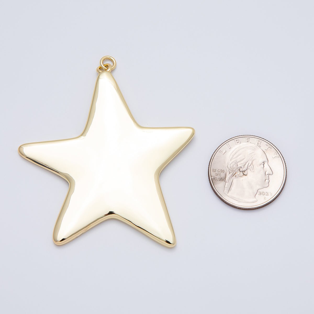 16K Gold Filled 63mm Minimalist Celestial Star Charm | Charms - 00482 - DLUXCA