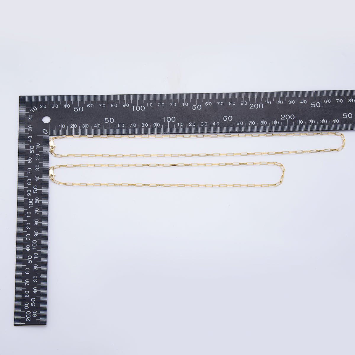 16K Gold Filled 7.5mm x 3.2mm Minimalist Paperclip Chain 20 Inch Necklace | WA - 4082 - DLUXCA