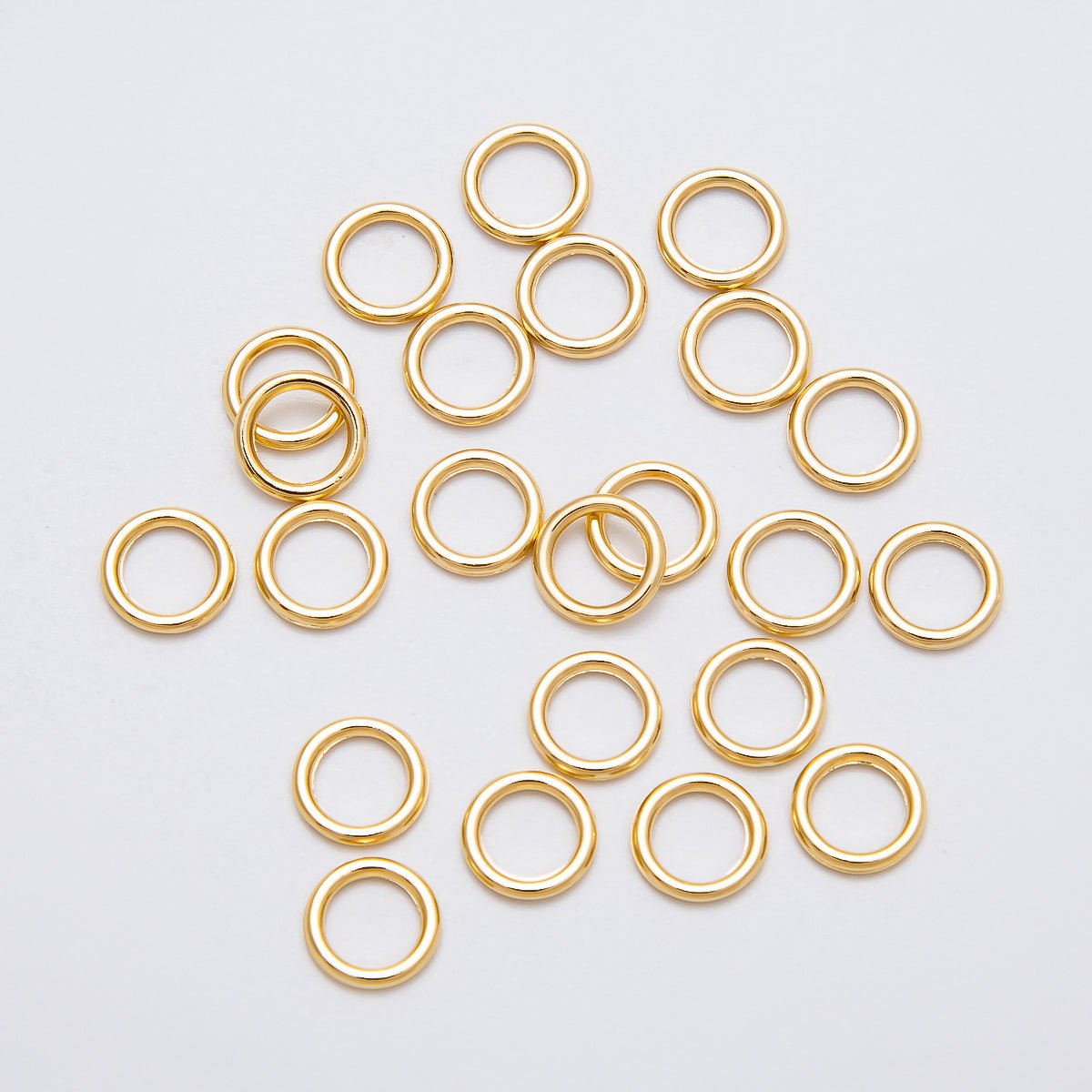 16K Gold Filled 7mm x 1mm Minimalist Jump Ring O Closure Findings | FINDINGS - 00135 - DLUXCA