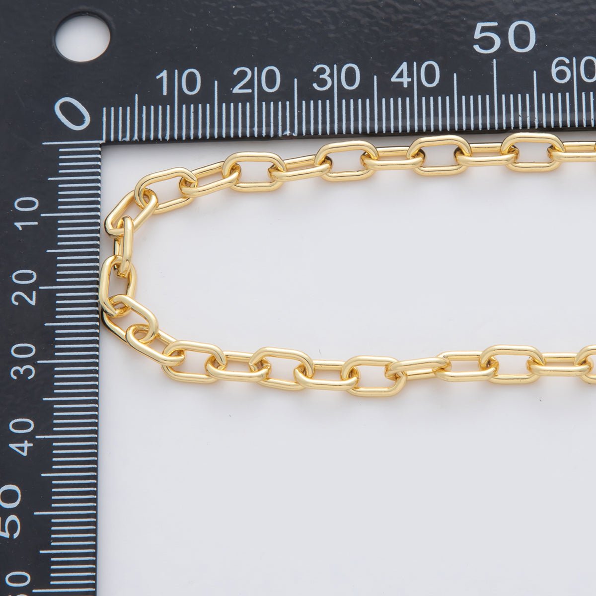 16K Gold Filled 8.3mm Thick Paperclip Link Unfinished Chain by Yard | Roll - 1556 - DLUXCA