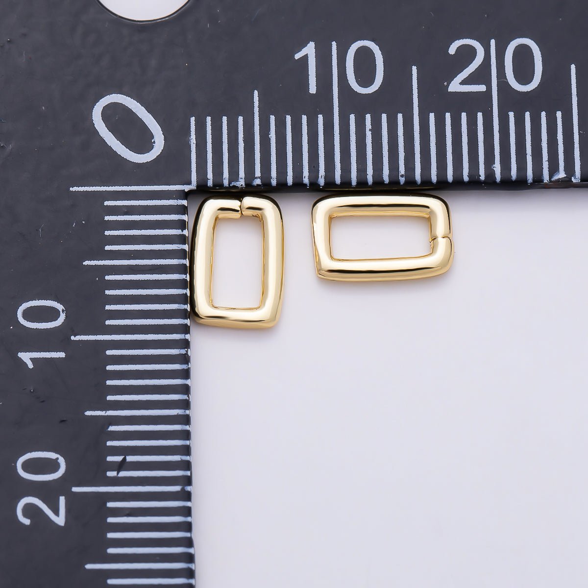 16K Gold Filled 8mm Rectangular Hinged Carabiner Push Clasp | Findings-00541 - DLUXCA