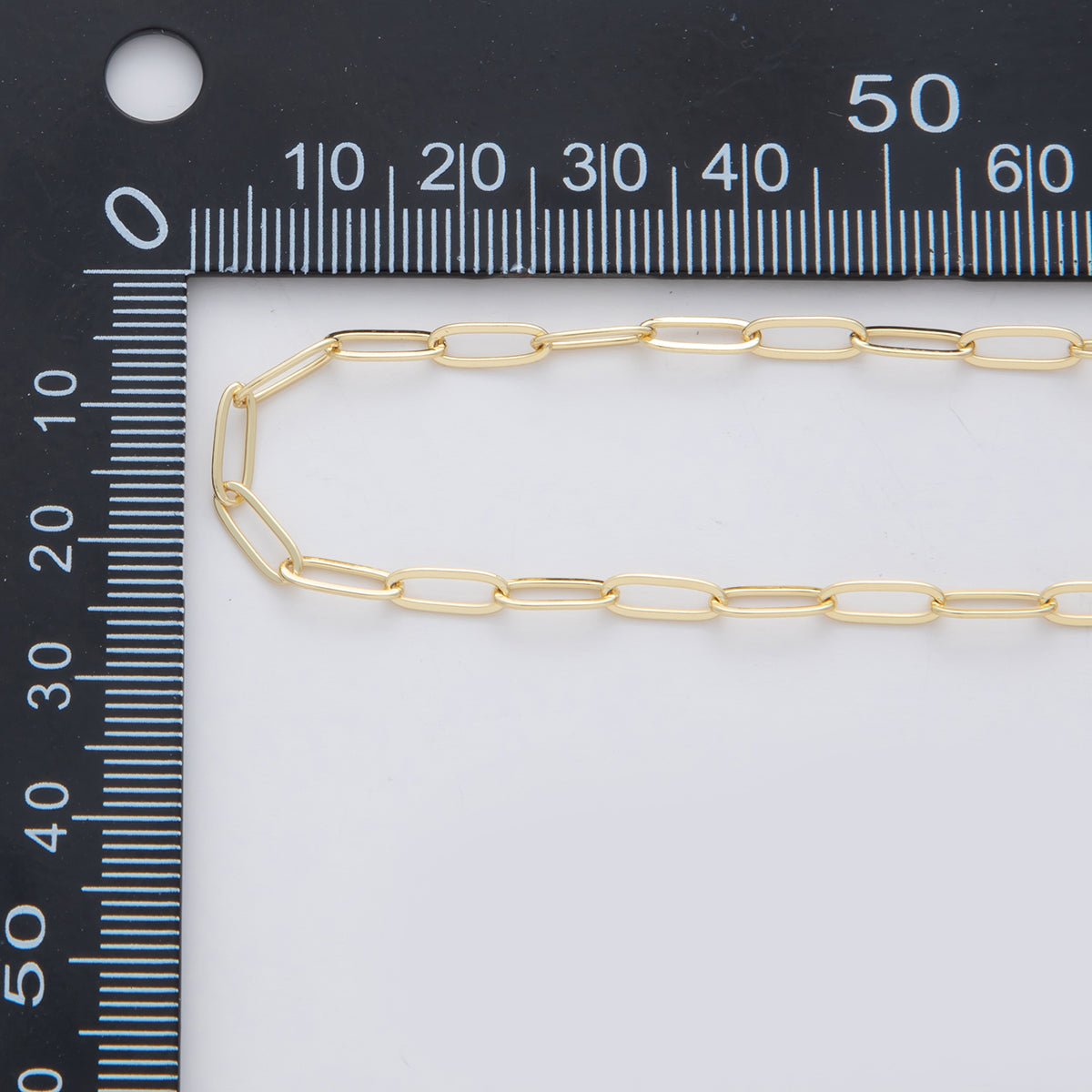 16K Gold Filled 9.5mm Minimalist Thin Paperclip Unfinished Chain by Yard | Roll - 1557 - DLUXCA