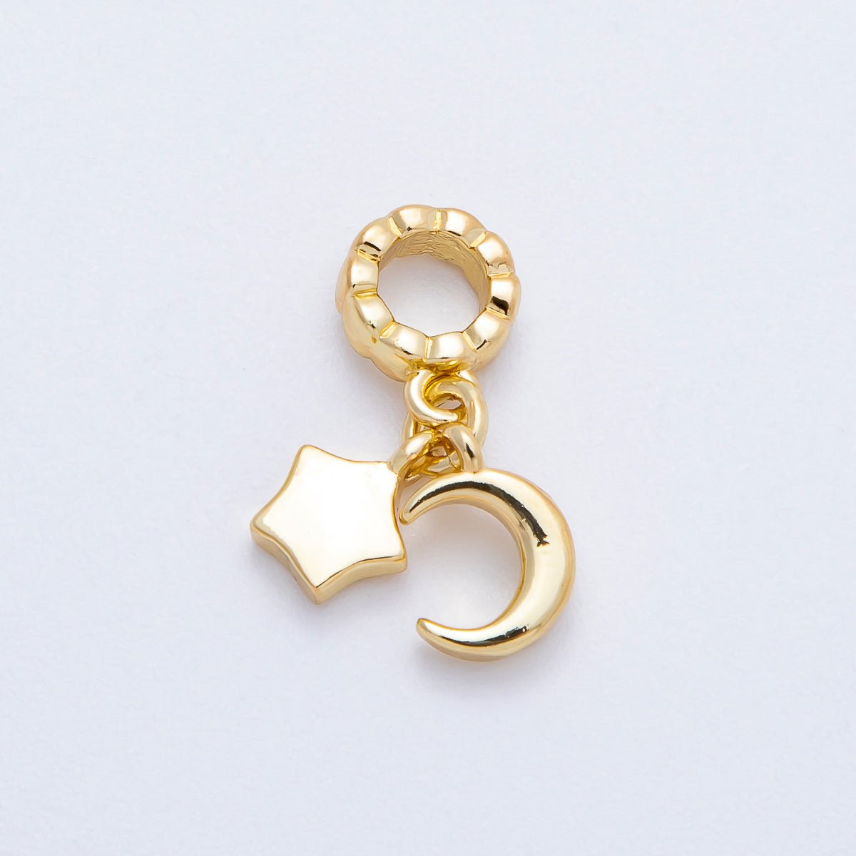 16K Gold Filled 9mm Mini Celestial Moon & Star Pendant | Charms - 00718 - Charms - 00719 - DLUXCA