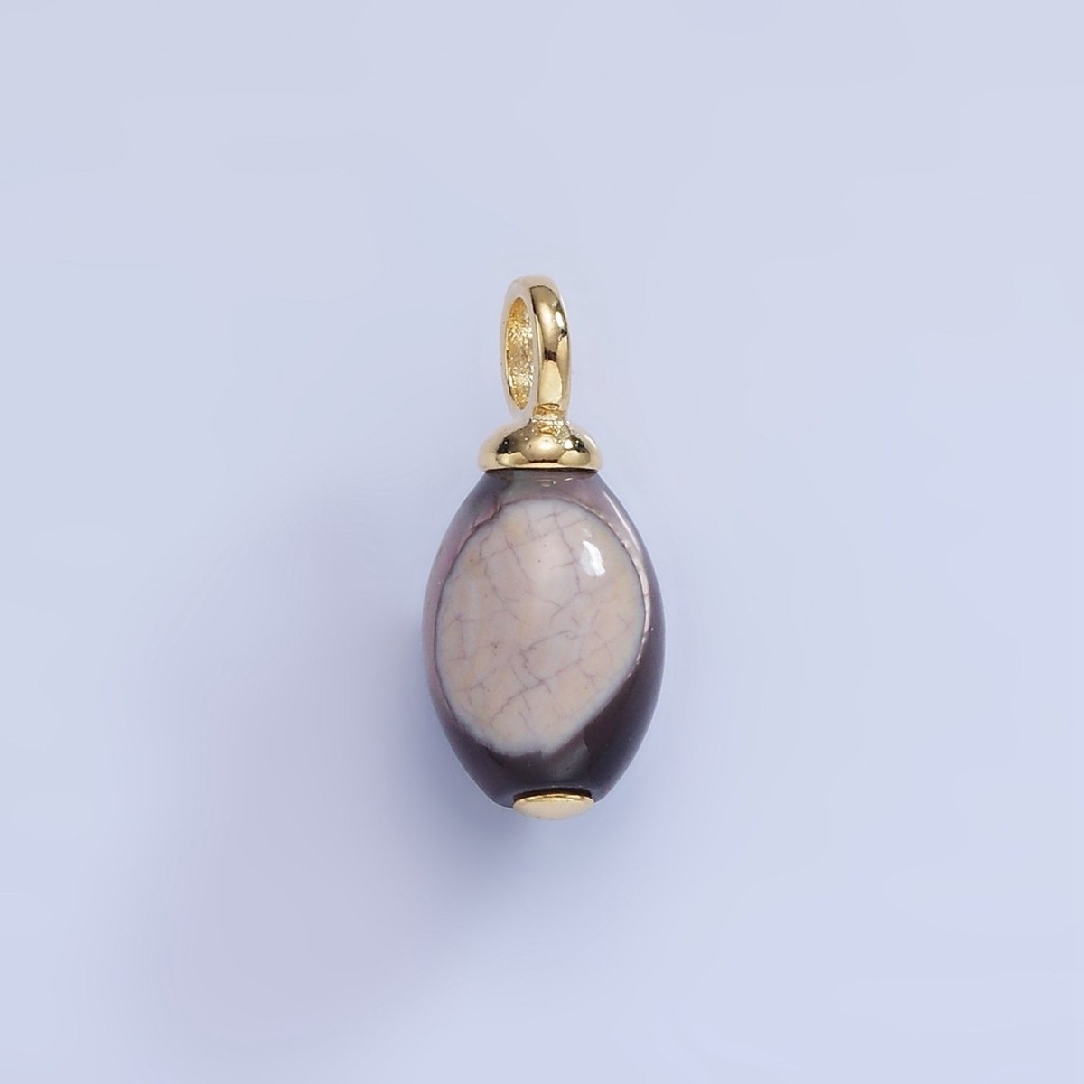 16K Gold Filled Black Tahitian Shell Pearl Drop Pendant | P1768 - DLUXCA