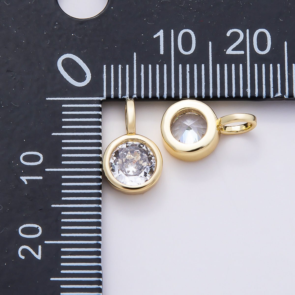 16K Gold Filled Clear CZ Marquise, Heart, Round, Oval, Teardrop Bezel Solitaire Pendant in Gold & Silver | Charms - 00834 ~ Charms - 00843 - DLUXCA