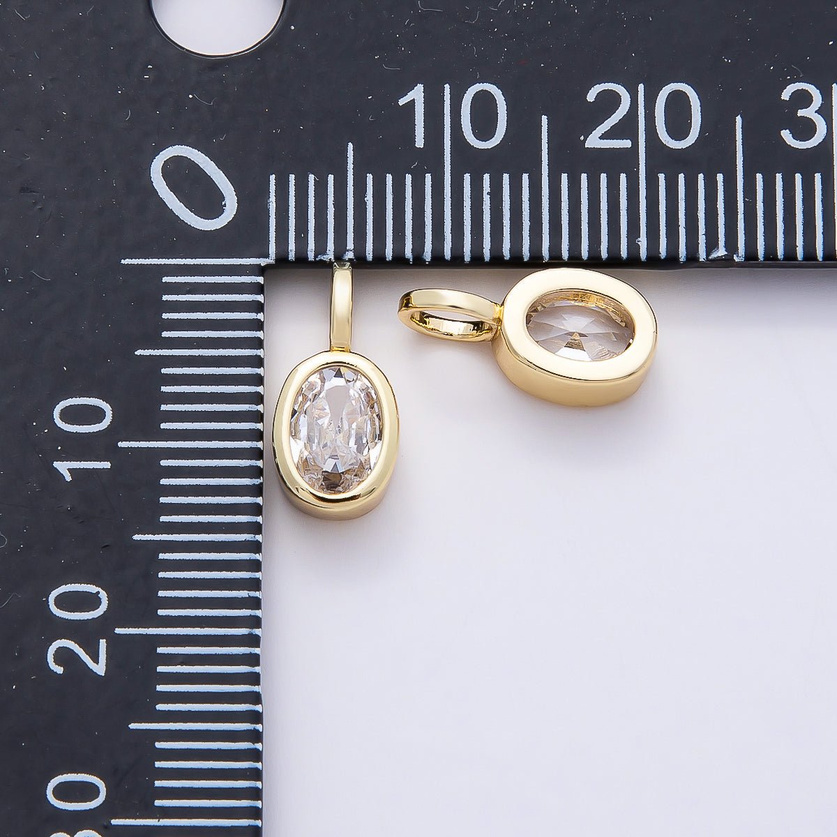 16K Gold Filled Clear CZ Marquise, Heart, Round, Oval, Teardrop Bezel Solitaire Pendant in Gold & Silver | Charms - 00834 ~ Charms - 00843 - DLUXCA