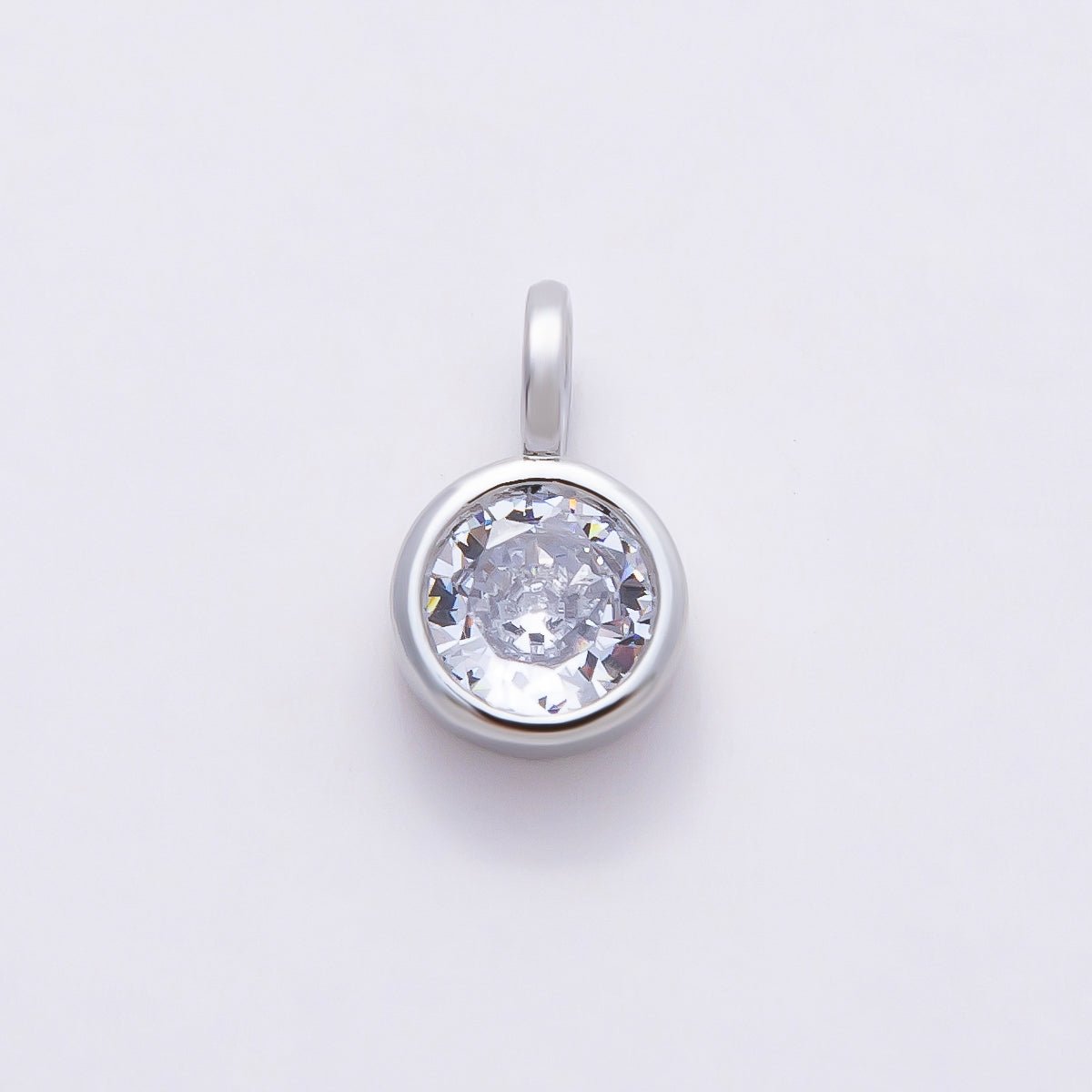 16K Gold Filled Clear CZ Marquise, Heart, Round, Oval, Teardrop Bezel Solitaire Pendant in Gold & Silver | Charms - 00834 ~ Charms - 00843 - DLUXCA