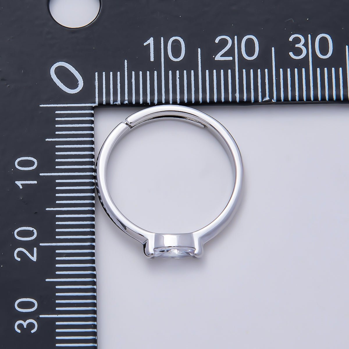 16K Gold Filled Clear Marquise CZ Minimalist Bezel Adjustable Ring in Gold & Silver | Rings-00161 Rings-00162 - DLUXCA