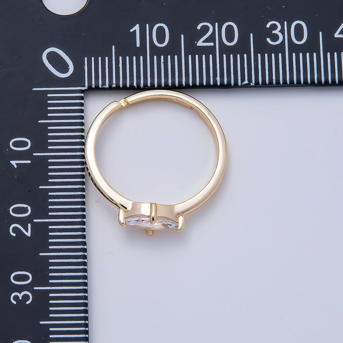 16K Gold Filled Clear Marquise CZ Solitaire Adjustable Ring in Gold & Silver | Rings-00153 Rings-00154 - DLUXCA