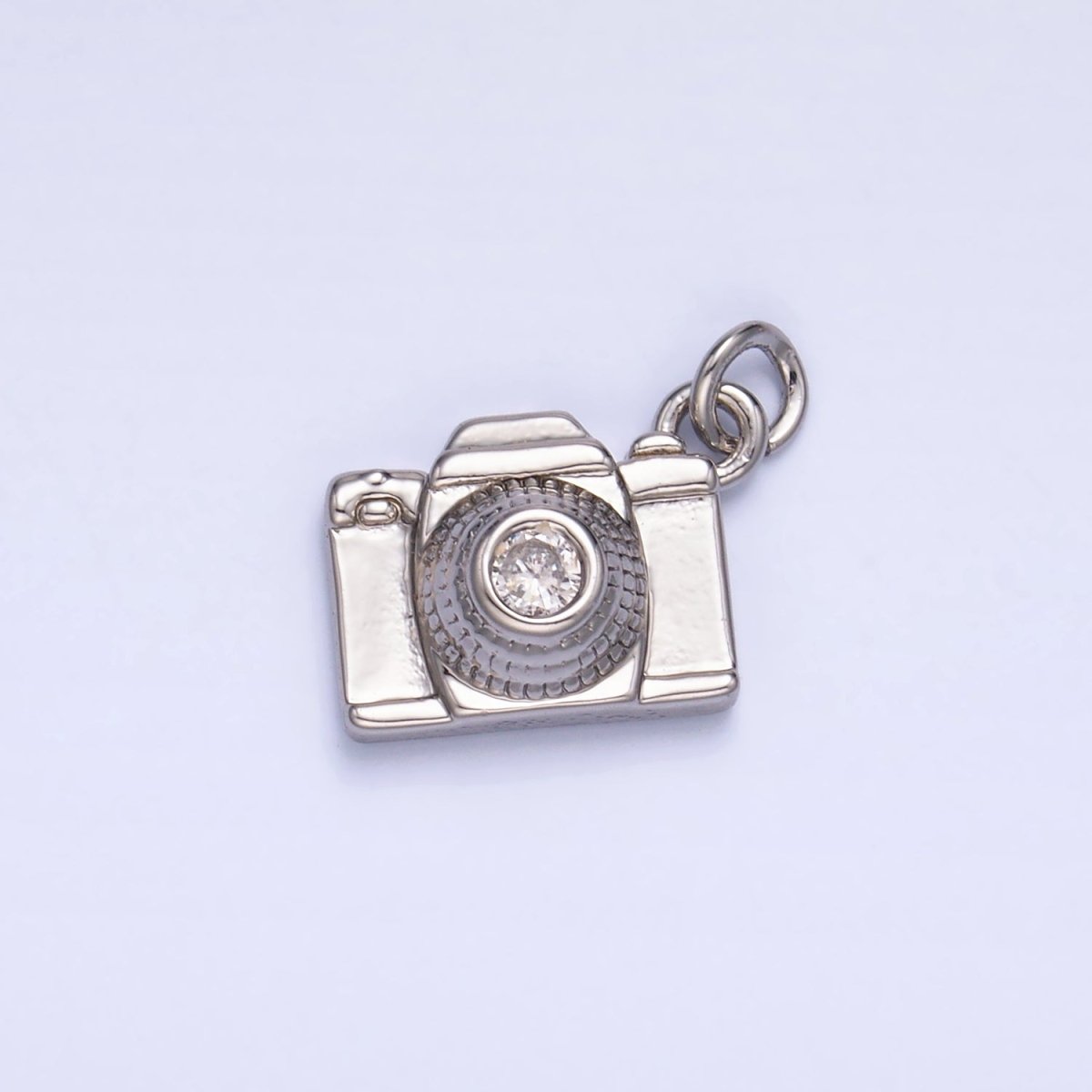 16K Gold Filled CZ Digital Camera Photography Charm in Gold & Silver | Y464 - DLUXCA