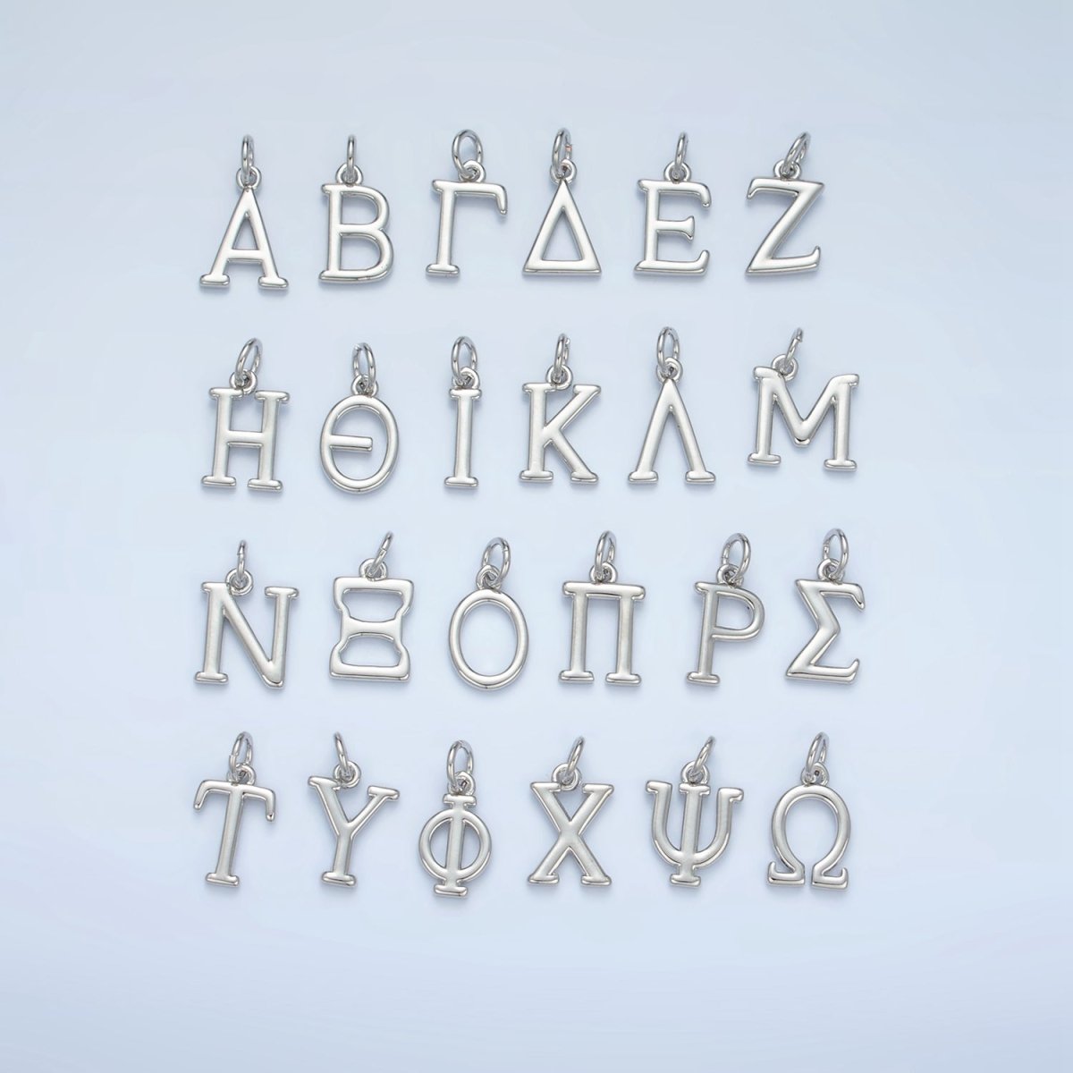 16K Gold Filled Greek Alphabet Personalized Charm in Gold & Silver | A1271 - A1294 - DLUXCA