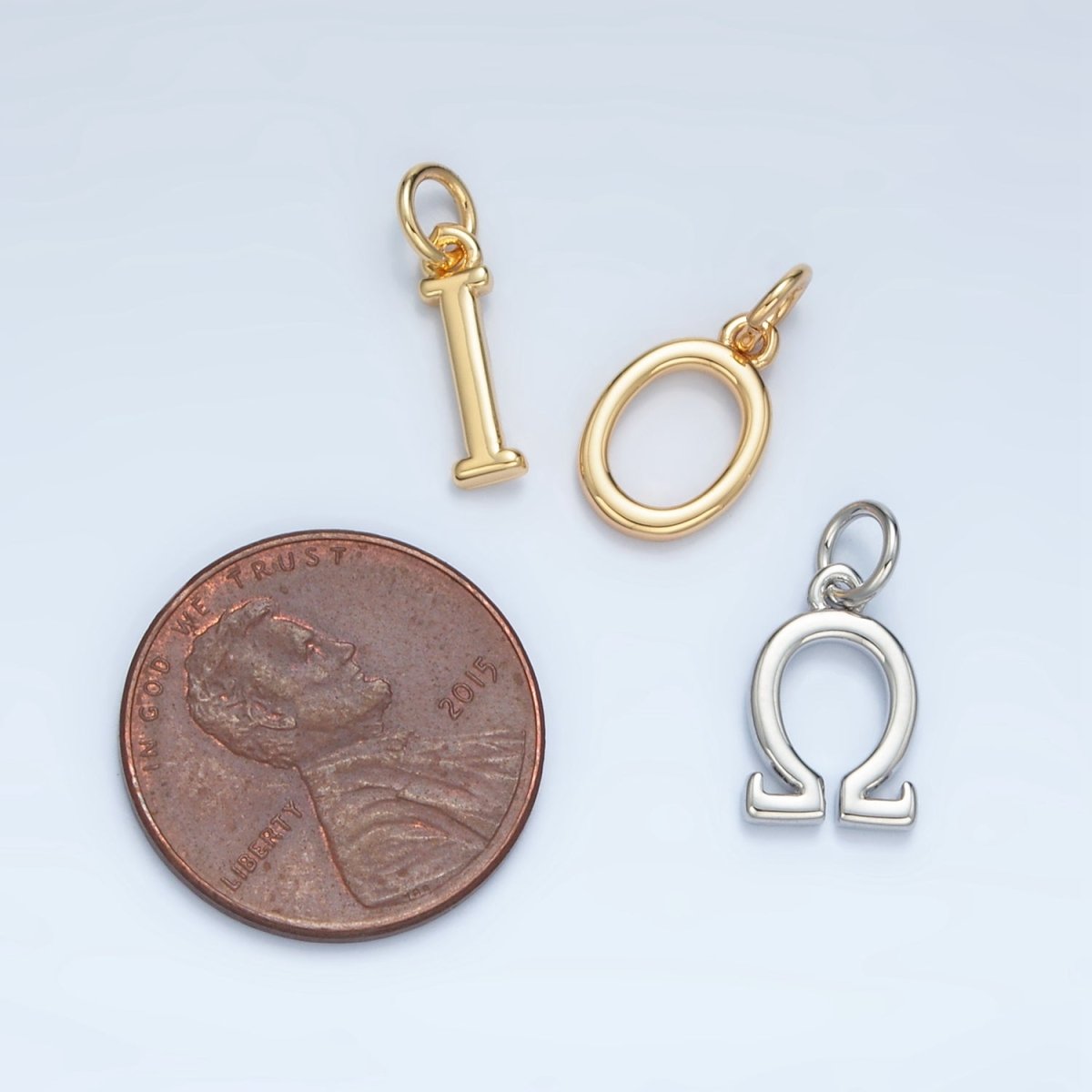 16K Gold Filled Greek Alphabet Personalized Charm in Gold & Silver | A1271 - A1294 - DLUXCA