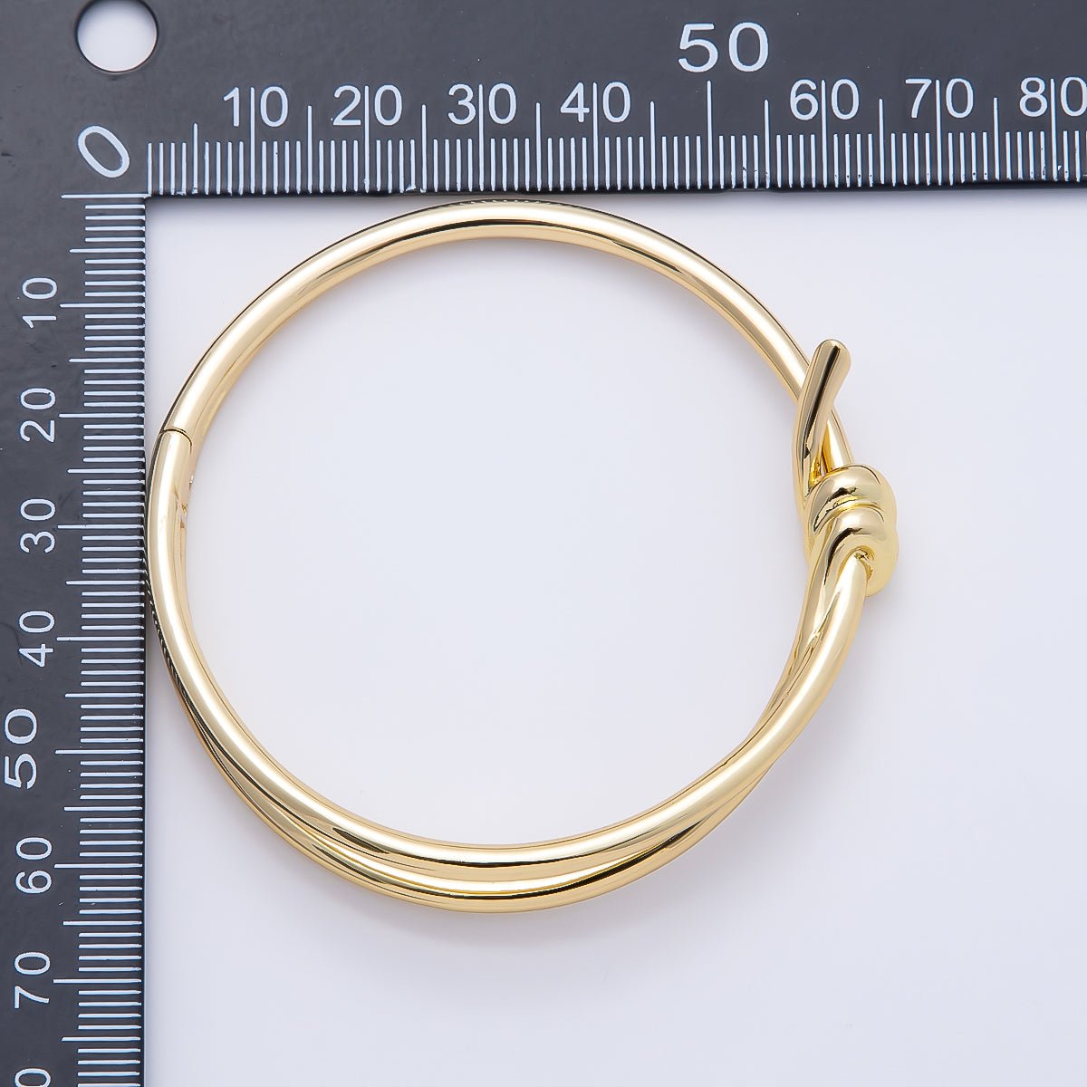 16K Gold Filled Knot Minimalist Geometric Bangle Bracelet | WA-04714 - DLUXCA
