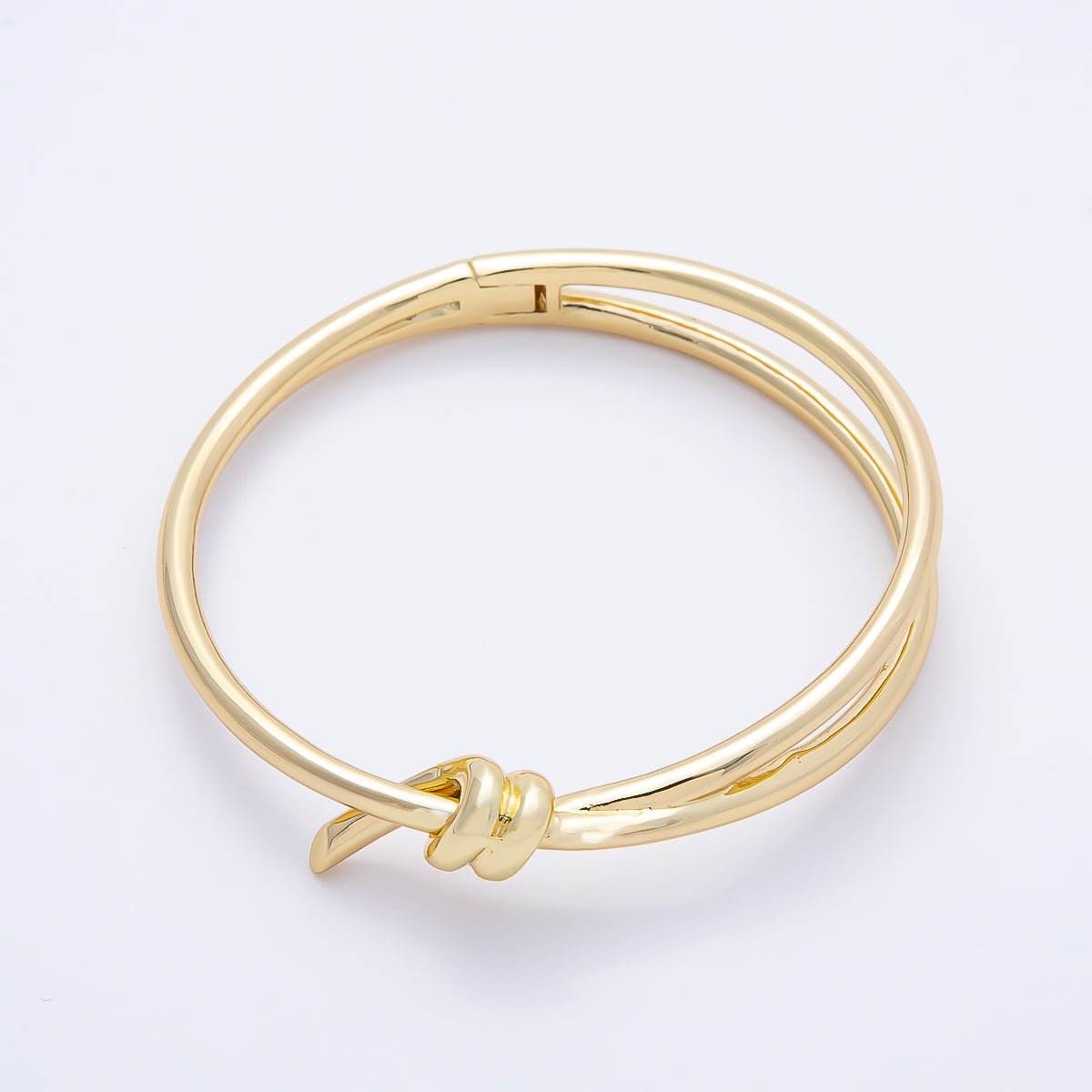 16K Gold Filled Knot Minimalist Geometric Bangle Bracelet | WA-04714 - DLUXCA