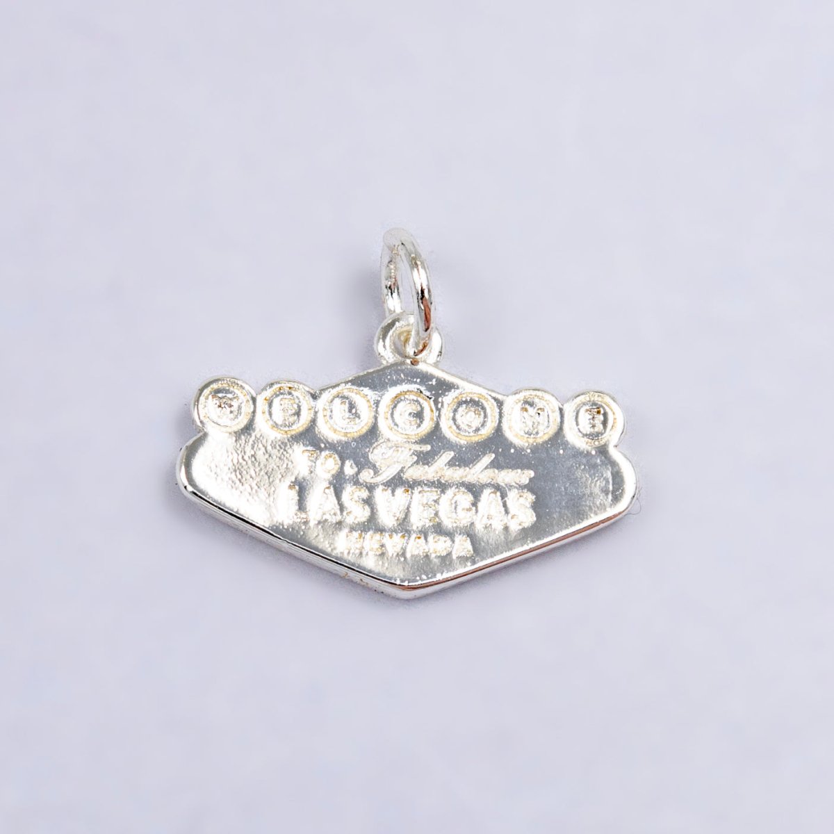 16K Gold Filled "Las Vegas" Sign Engraved Mini Charm in Gold & Silver | X802 - DLUXCA