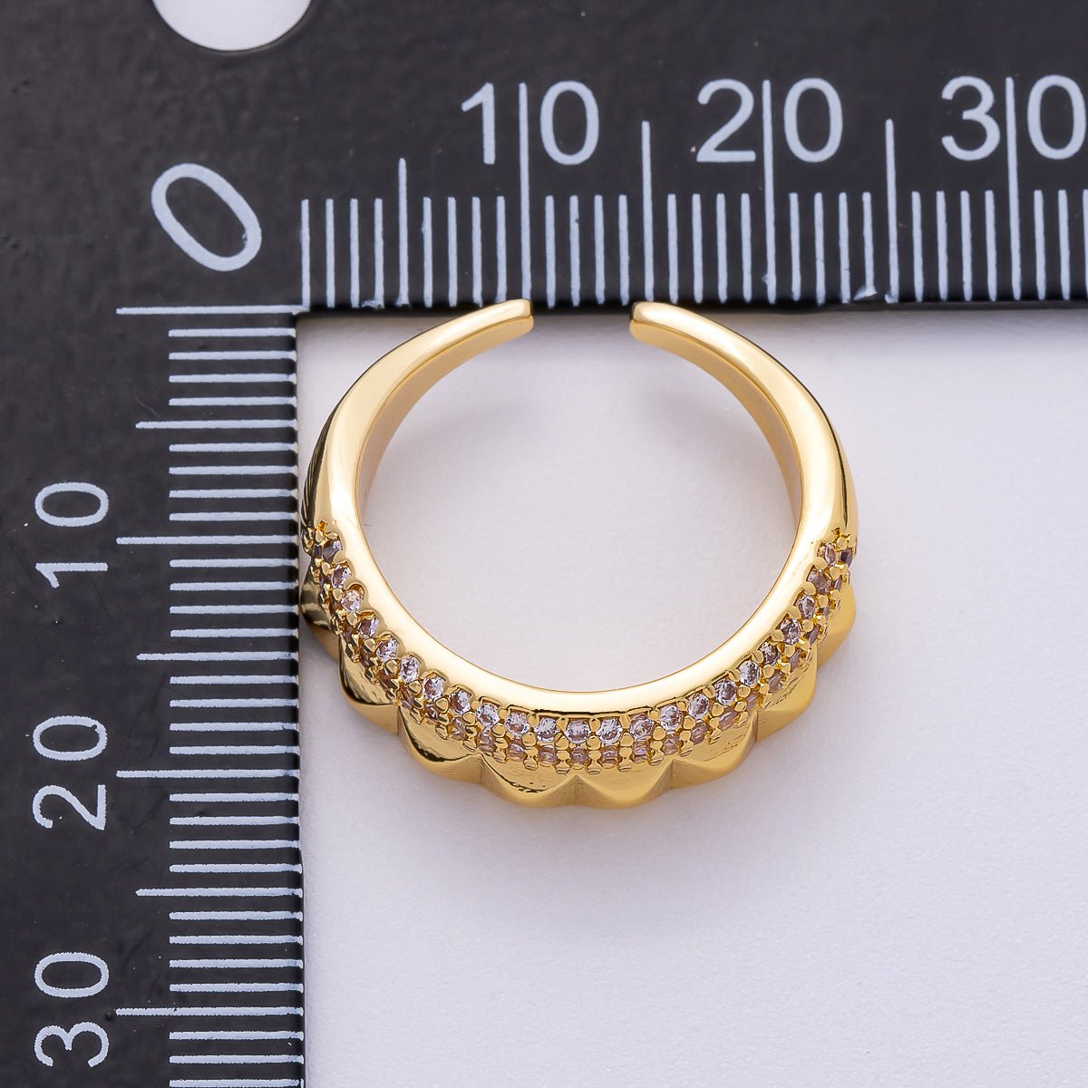 16K Gold Filled Micro Paved CZ Geometric Ring | Rings - 00066 - DLUXCA