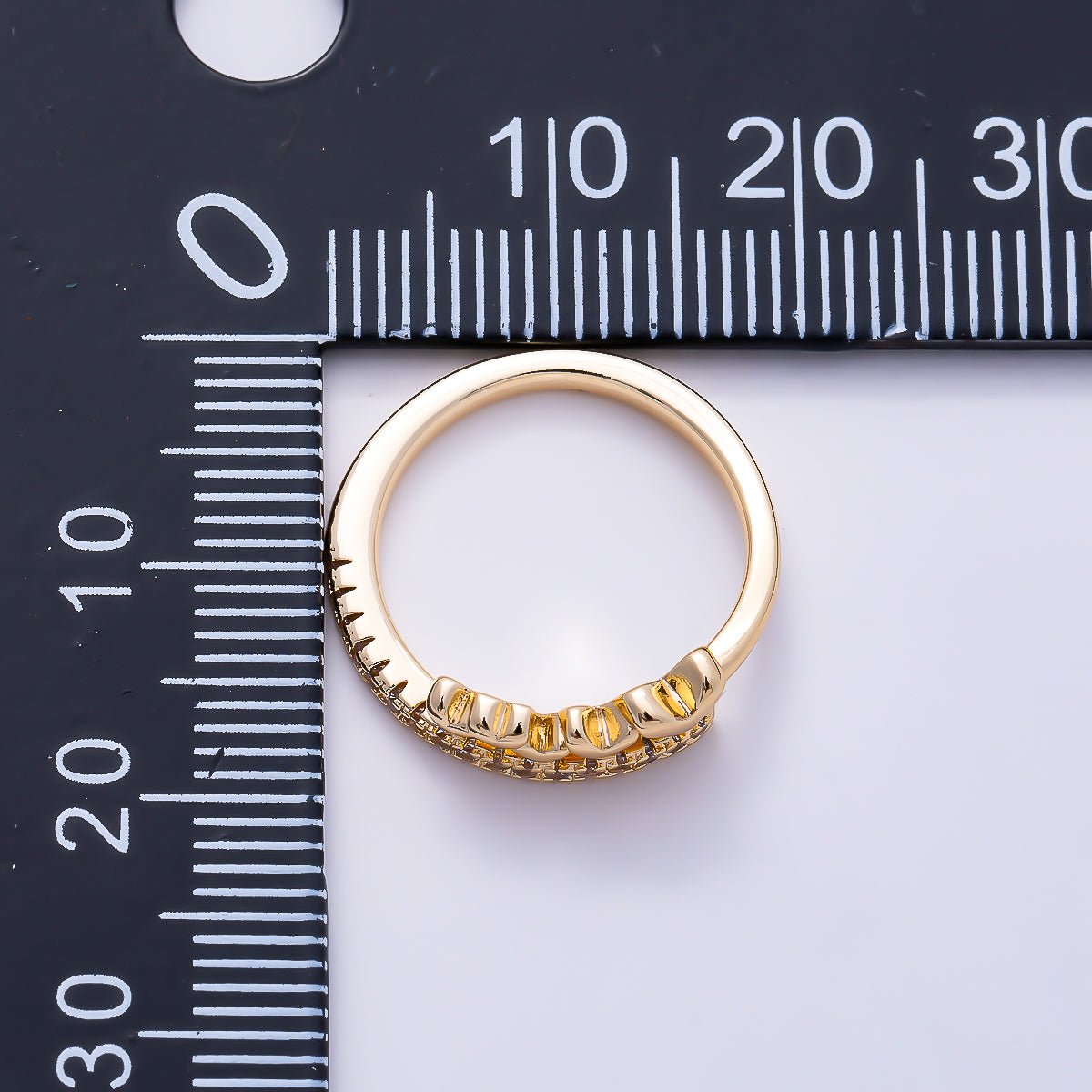16K Gold Filled Micro Paved CZ Multiple Heart Adjustable Pinky Ring | Rings-00387 - DLUXCA
