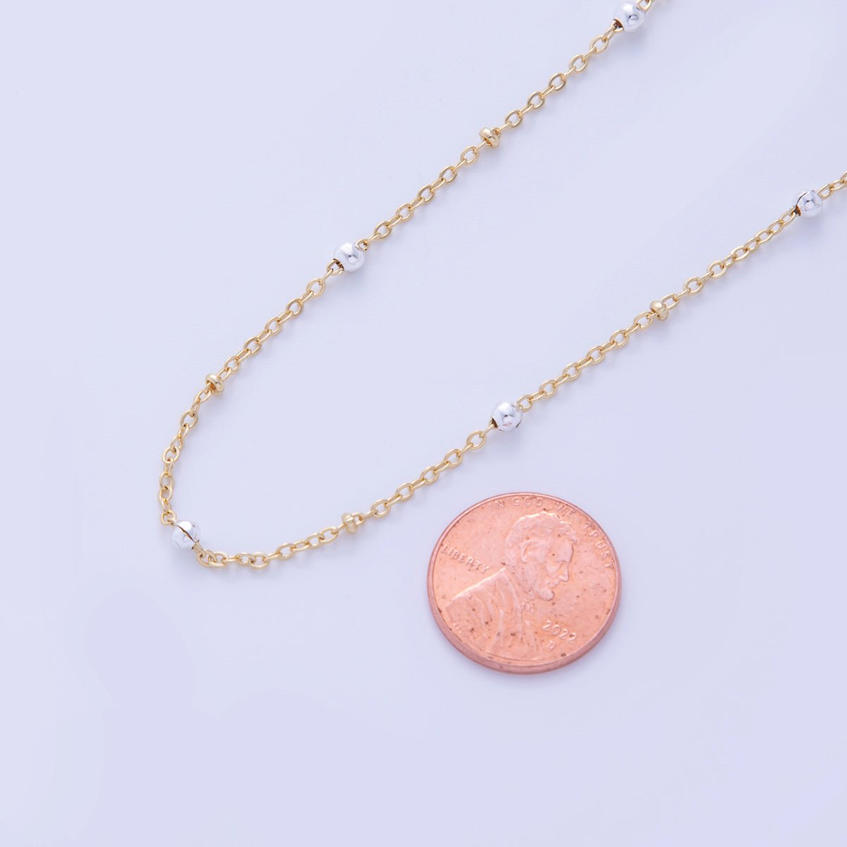 16K Gold Filled Mixed Metal Satellite Cable Unfinished Chain by Yard | Roll - 1579 - DLUXCA