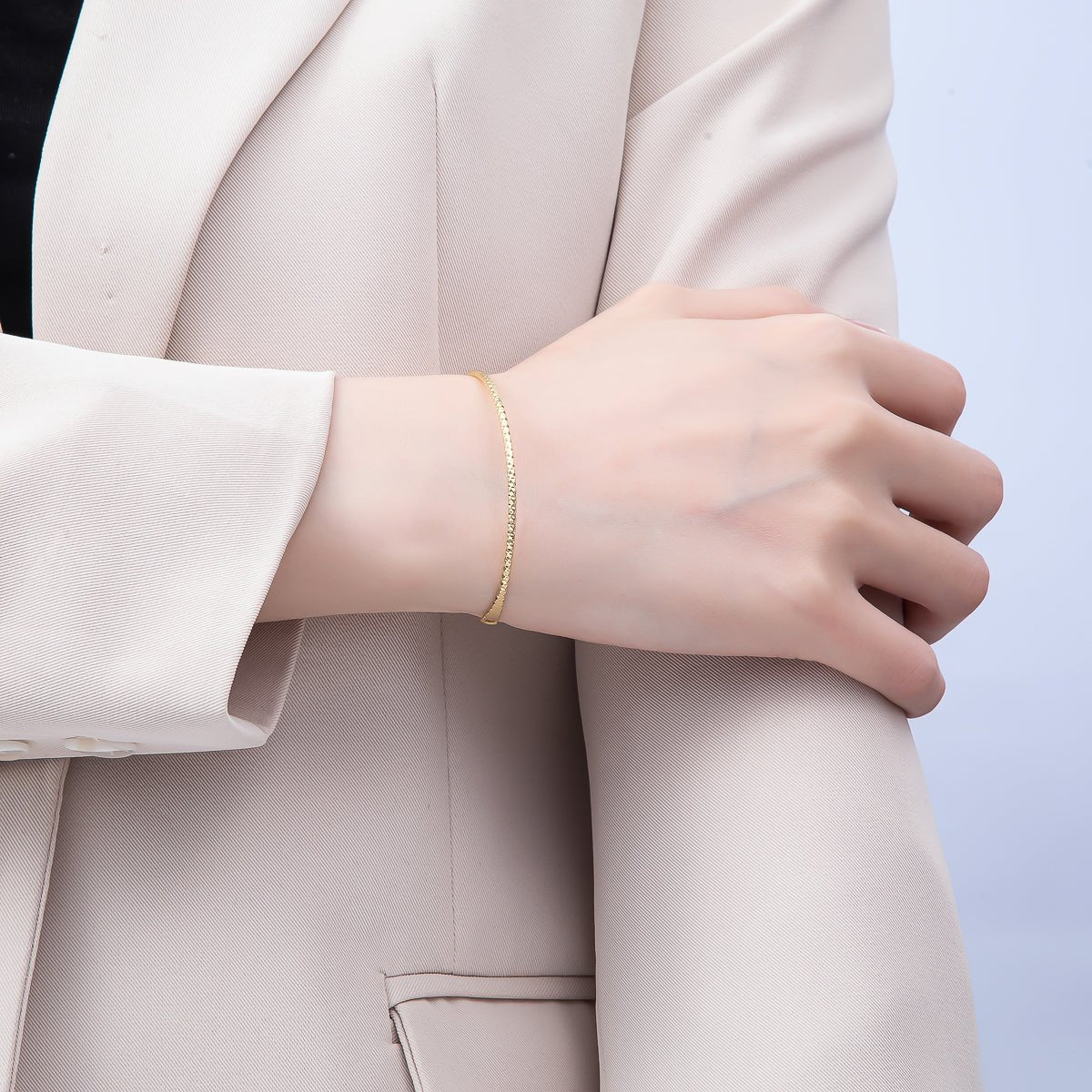 16K Gold Filled Multifaceted Geometric Cuff Bracelet | WA - 04456 - DLUXCA
