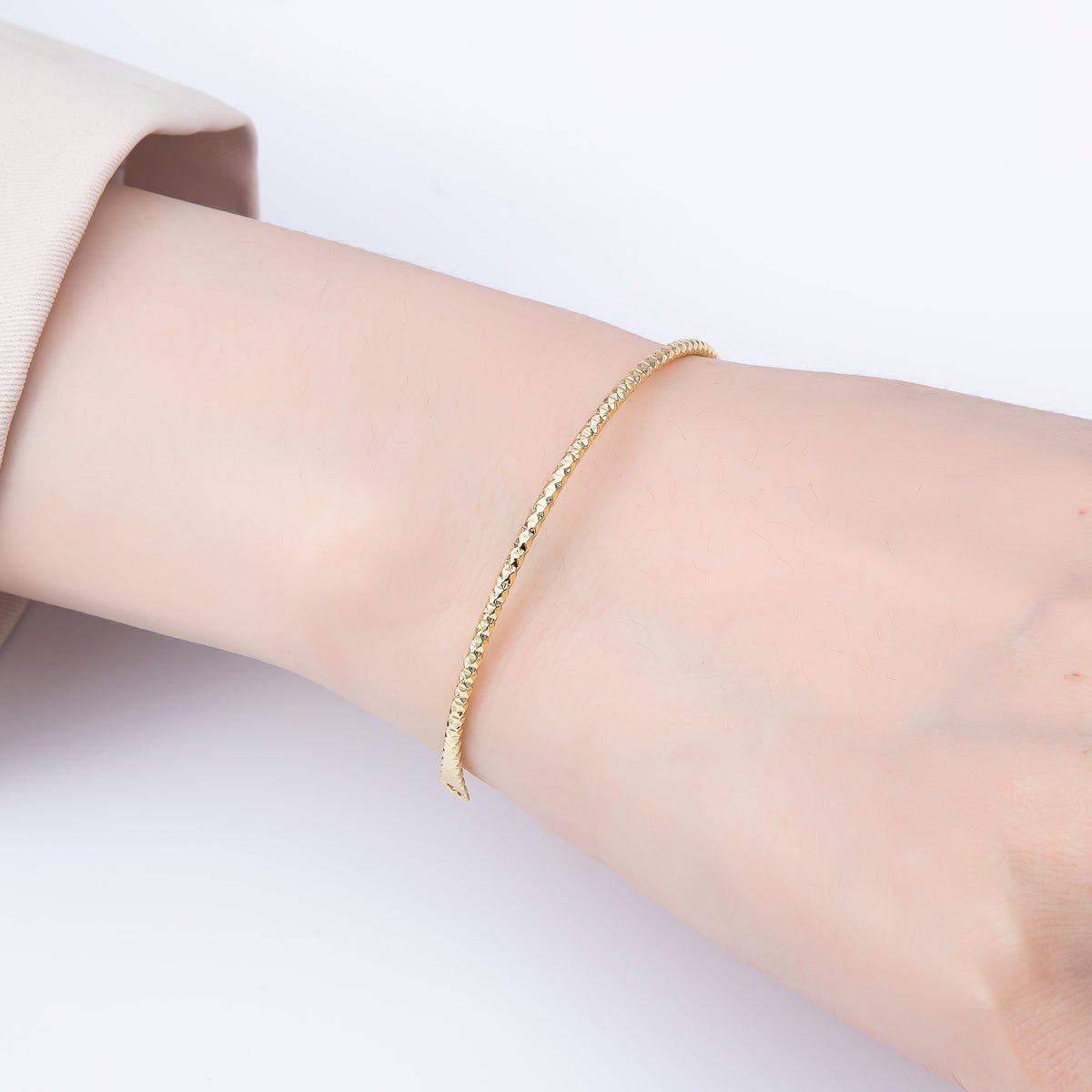 16K Gold Filled Multifaceted Geometric Cuff Bracelet | WA - 04456 - DLUXCA