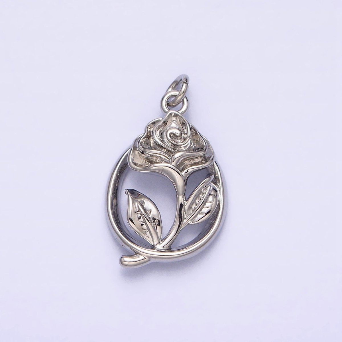 16K Gold Filled Open Flower Rose Charm | AC-477 - DLUXCA