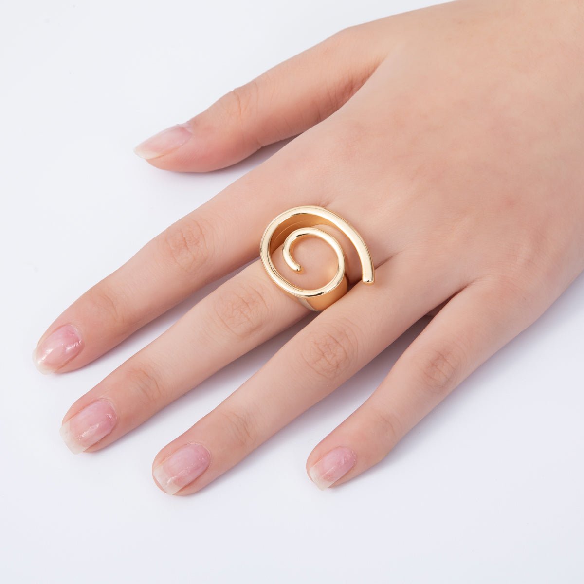 16K Gold Filled Open Geometric Circular Minimalist Ring | Rings - 00041 - DLUXCA