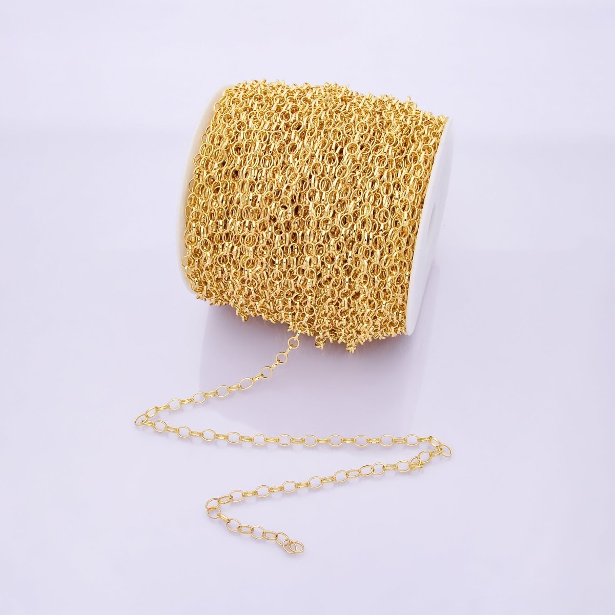 16k gold filled oval link chain by the yard wholesale Chain | Roll-01833 - DLUXCA