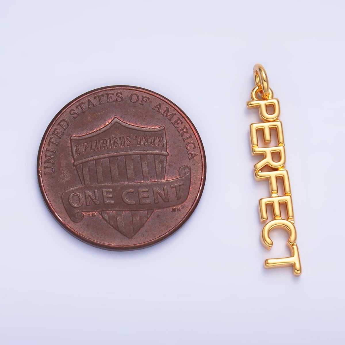 16K Gold Filled "PERFECT" Script Charm in Gold & Silver | W316 - DLUXCA