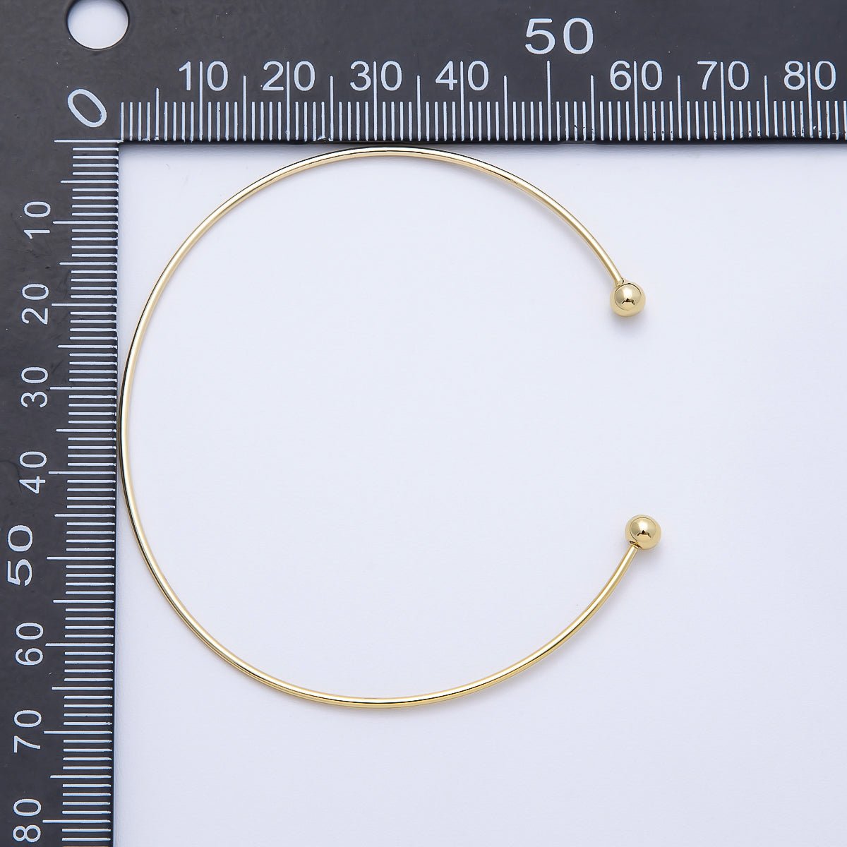 16K Gold Filled Plain Tube Cuff Unfinished Half Bangle Bracelet | WA - 04452 - DLUXCA